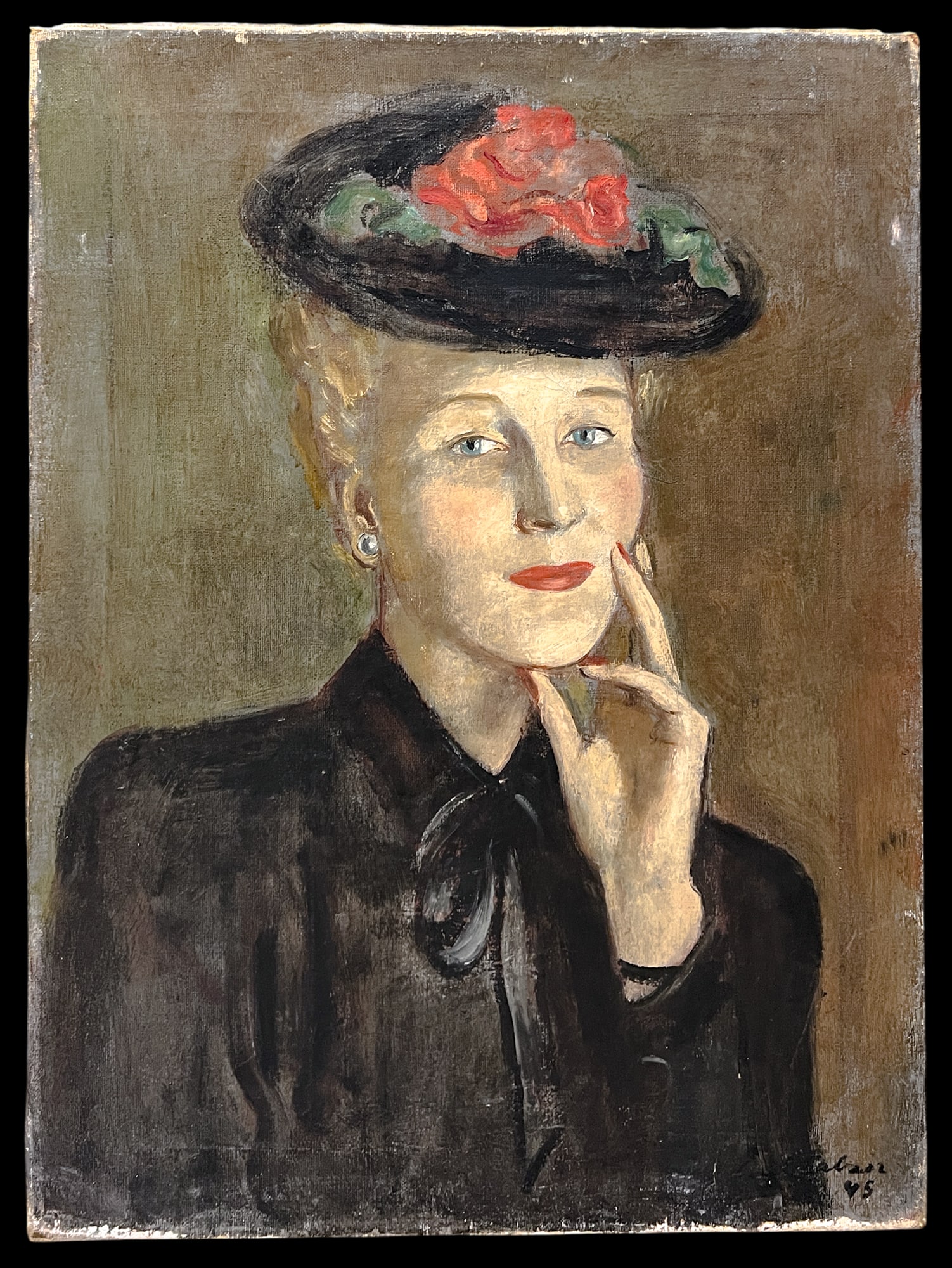 Lisel Salzer "Woman with Red Nail Polish" 1945 Oil on Canvas - 2
