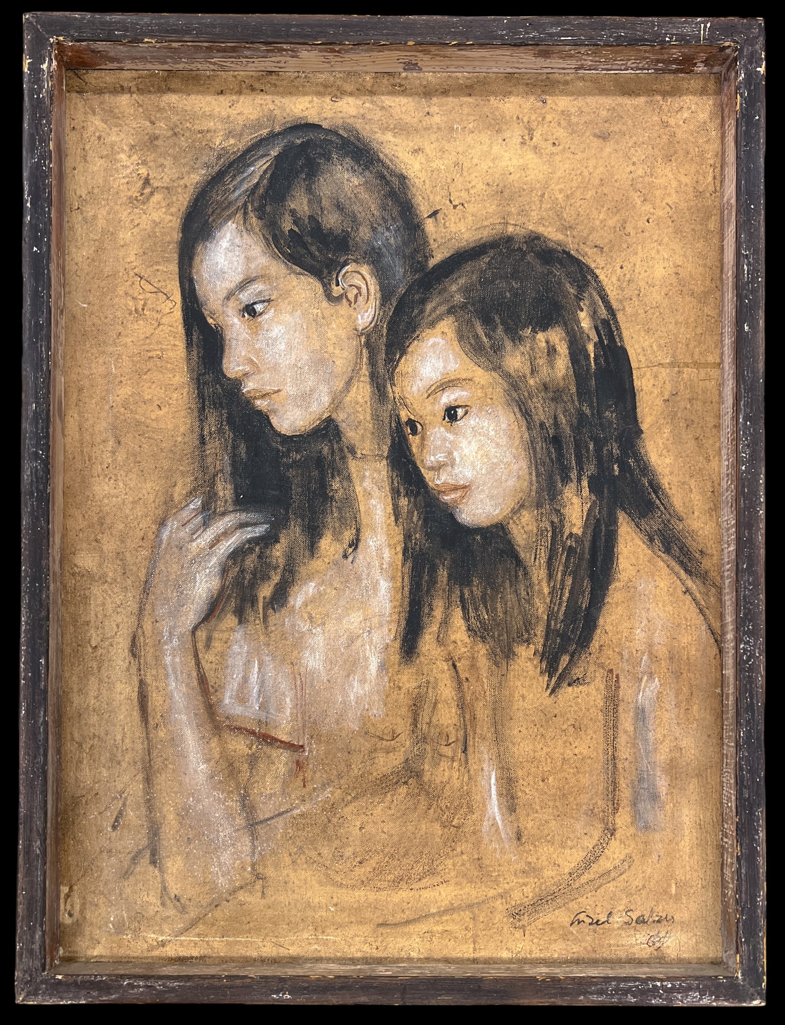 Lisel Salzer "The Sisters" 1962 Oil on Canvas - 2