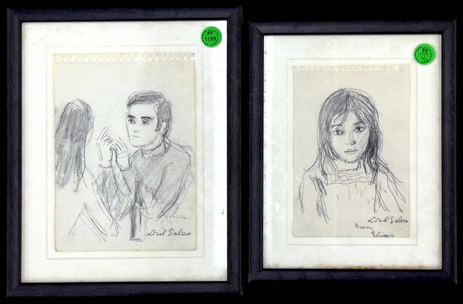 2pc Lisel Salzer Inks on Paper: 2pc Lisel Salzer (1906-2005 Washington) Inks on Paper 7"x5.5" Image 10.5"x8.5" Framed Largest. Each signed lower right. Excellent condition, not examined outside of framing.