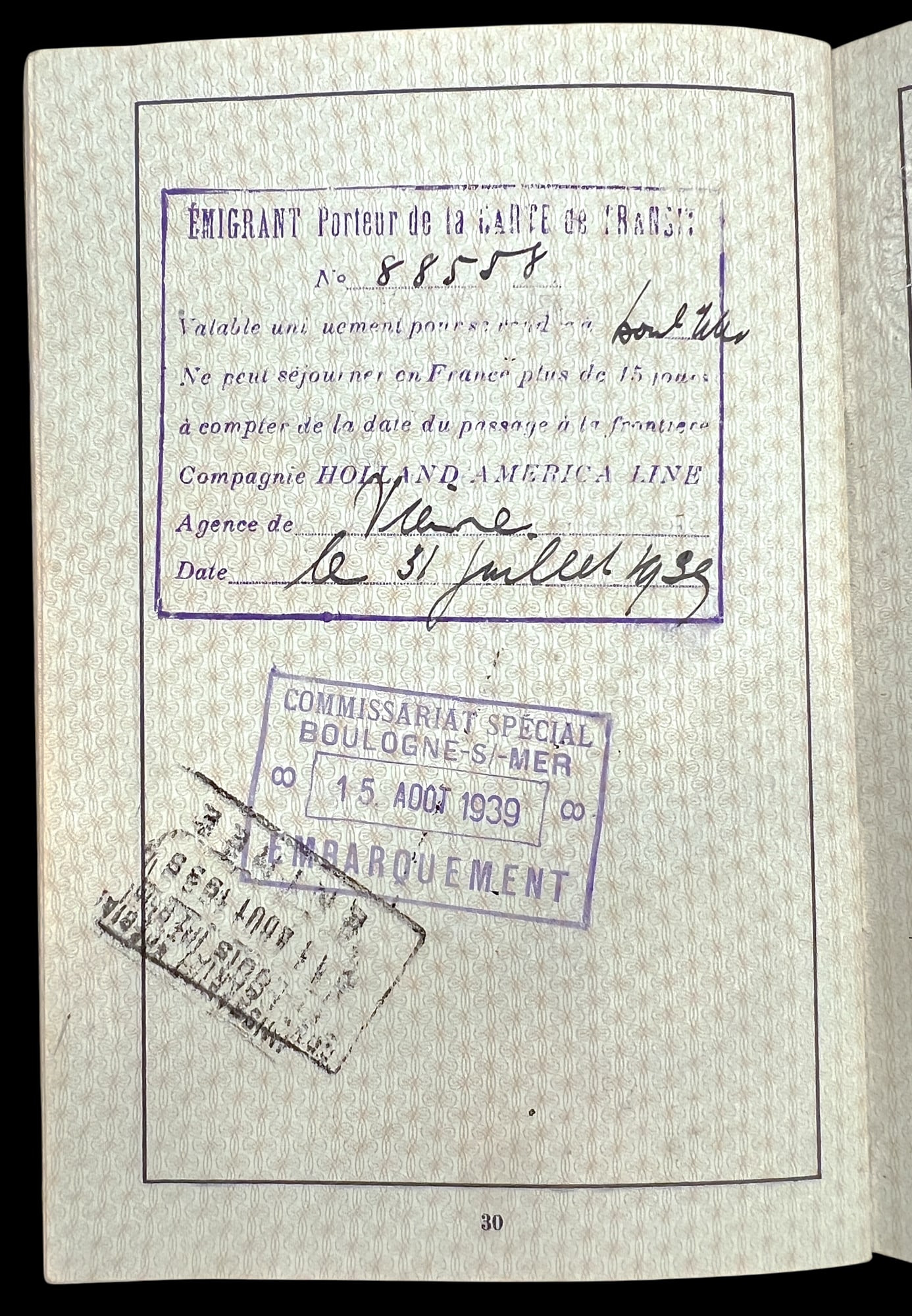 3pc Lisel Salzer 1938 Nazi Germany Passport & 1939 US DoL Immigrant ID Card - 7