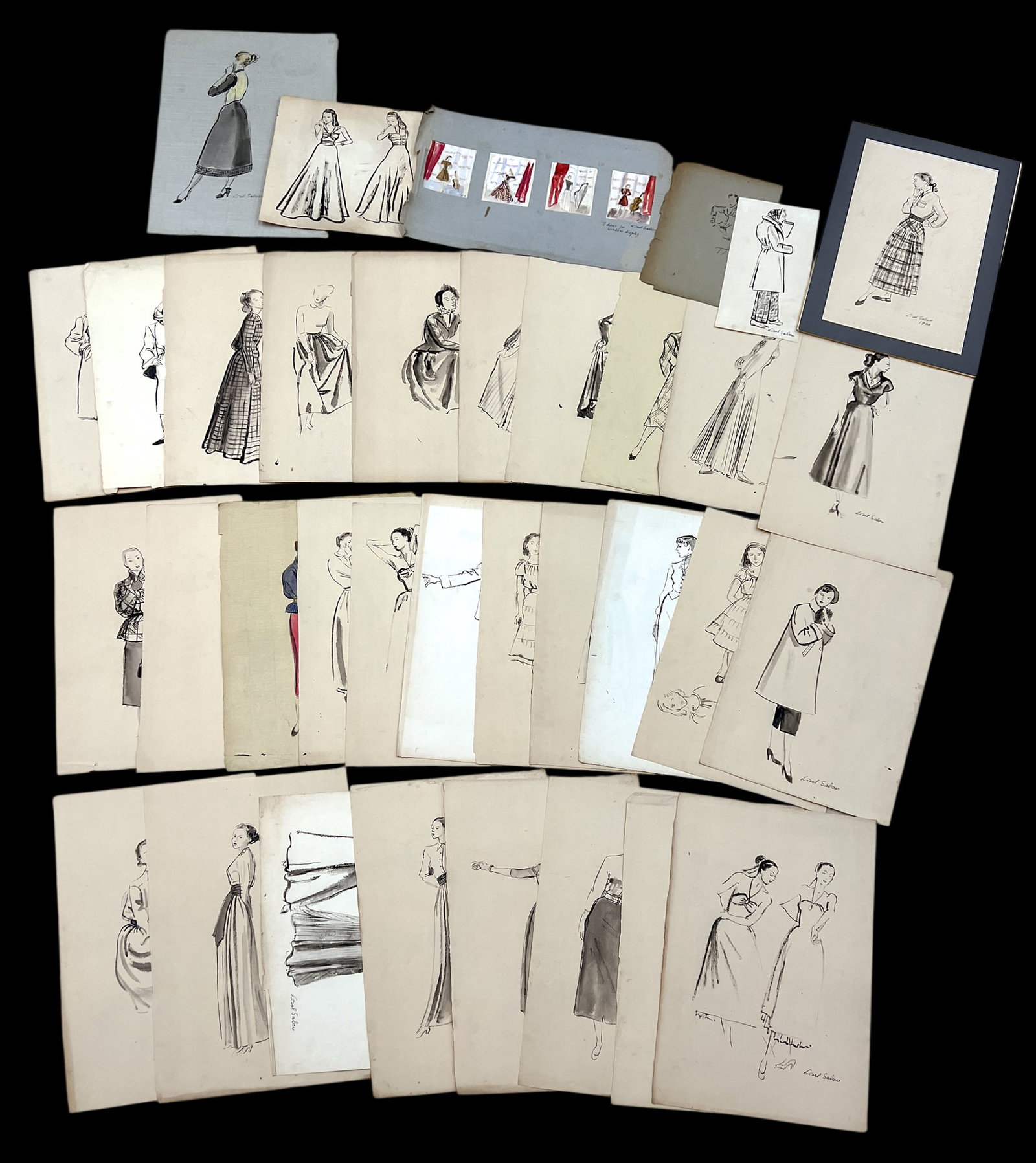 45pc Lisel Salzer Graphite on Paper etc.: 45pc Lisel Salzer (1906-2005 Washington) Graphite on Paper etc. 19"x13" Sheet Largest. Loose, unframed. Condition varies.