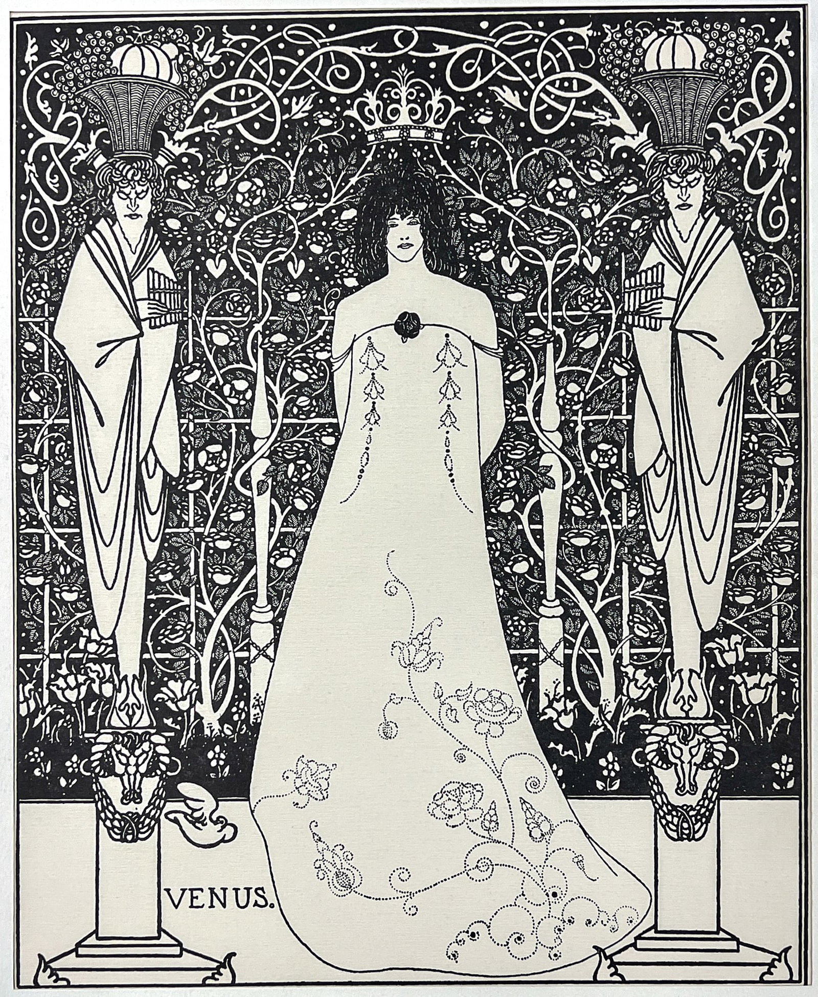 Aubrey Beardsley "Venus" Lithograph: Aubrey Beardsley (1872-1898 British) "Venus" Lithograph 12"x10" Image 18"x14" Matted. Unsigned. Excellent condition.