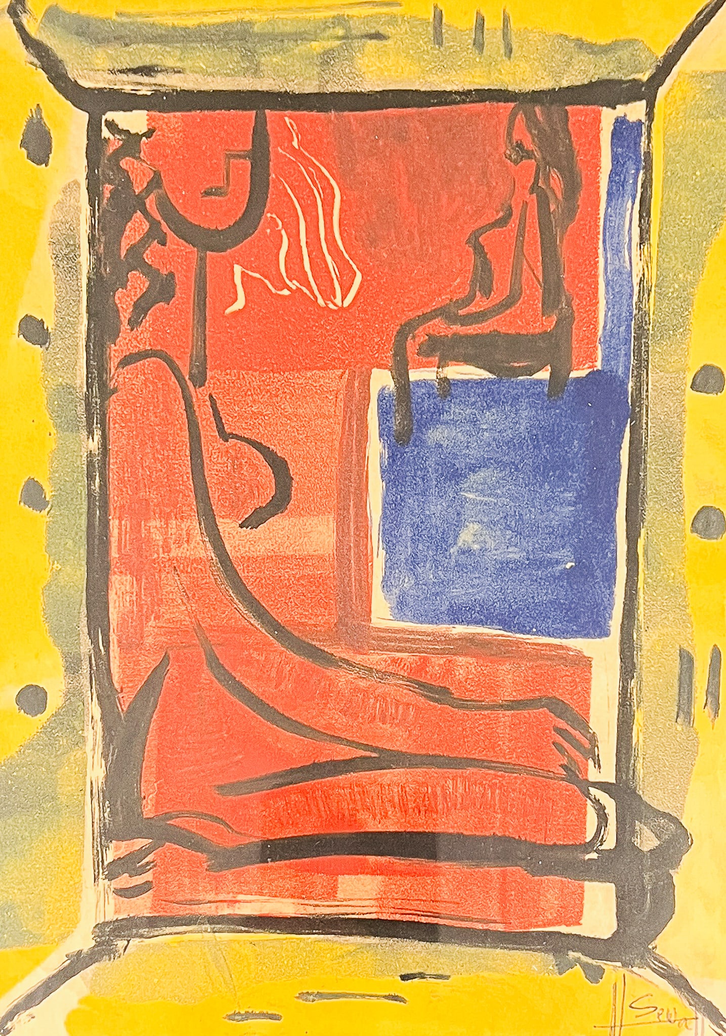 Howard Sewall "Kneeling Woman" 1951 Monotype: Howard Sewall (1899-1975 Oregon) "Kneeling Woman" 1951 Monotype 9.5"x7" Image 17.5"x13.5" Framed. Pencil signed lower right. Excellent condition, not examined outside of framing.