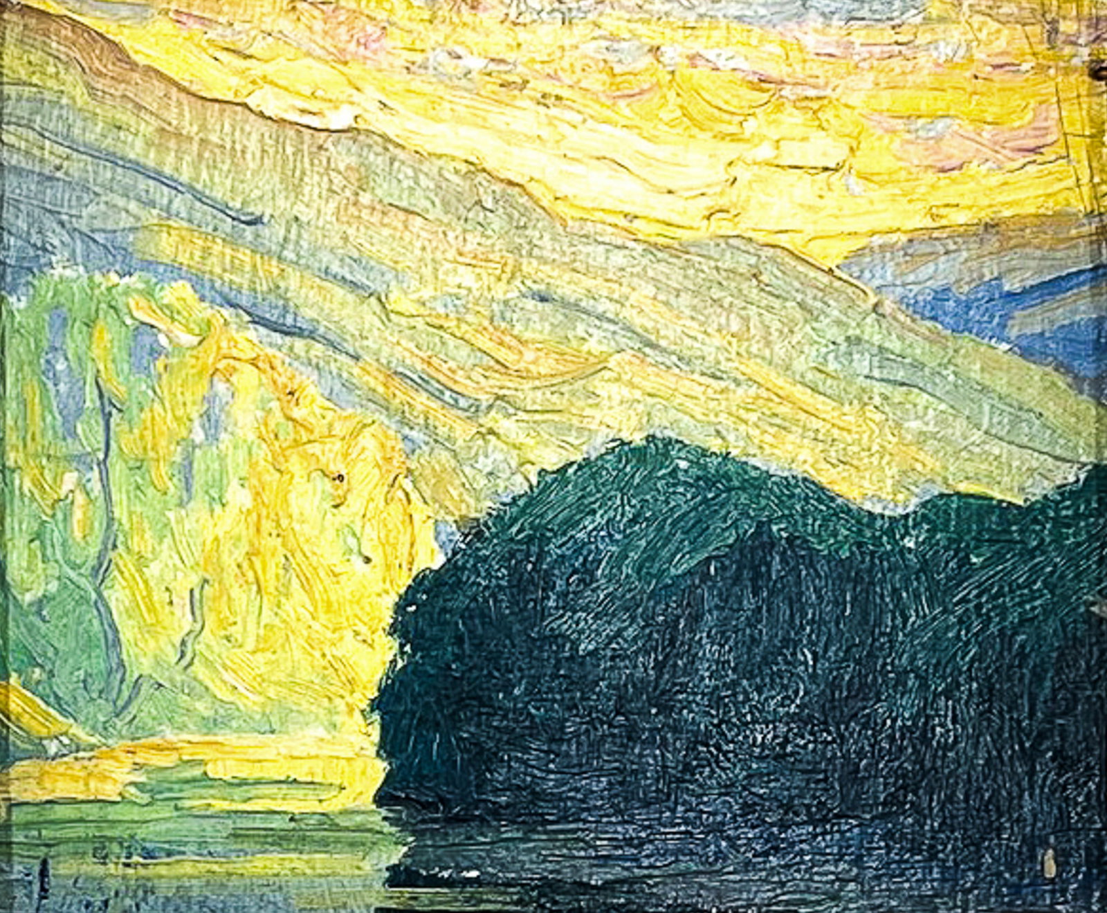 Howard Sewall "Gorge Sunset" 1930 Oil on Board (1 of 2)