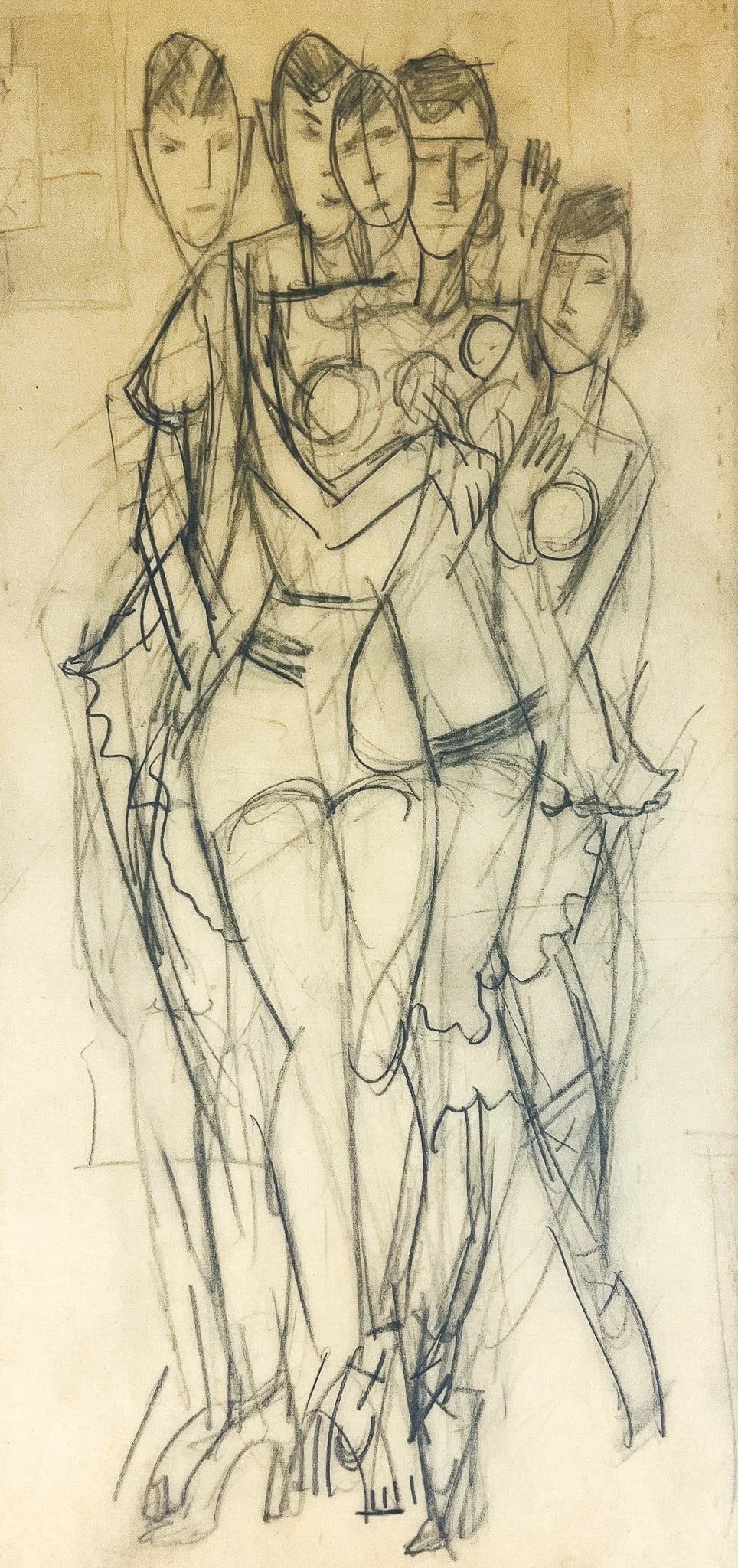 Howard Sewall "The Group" Graphite on Paper (1 of 2)