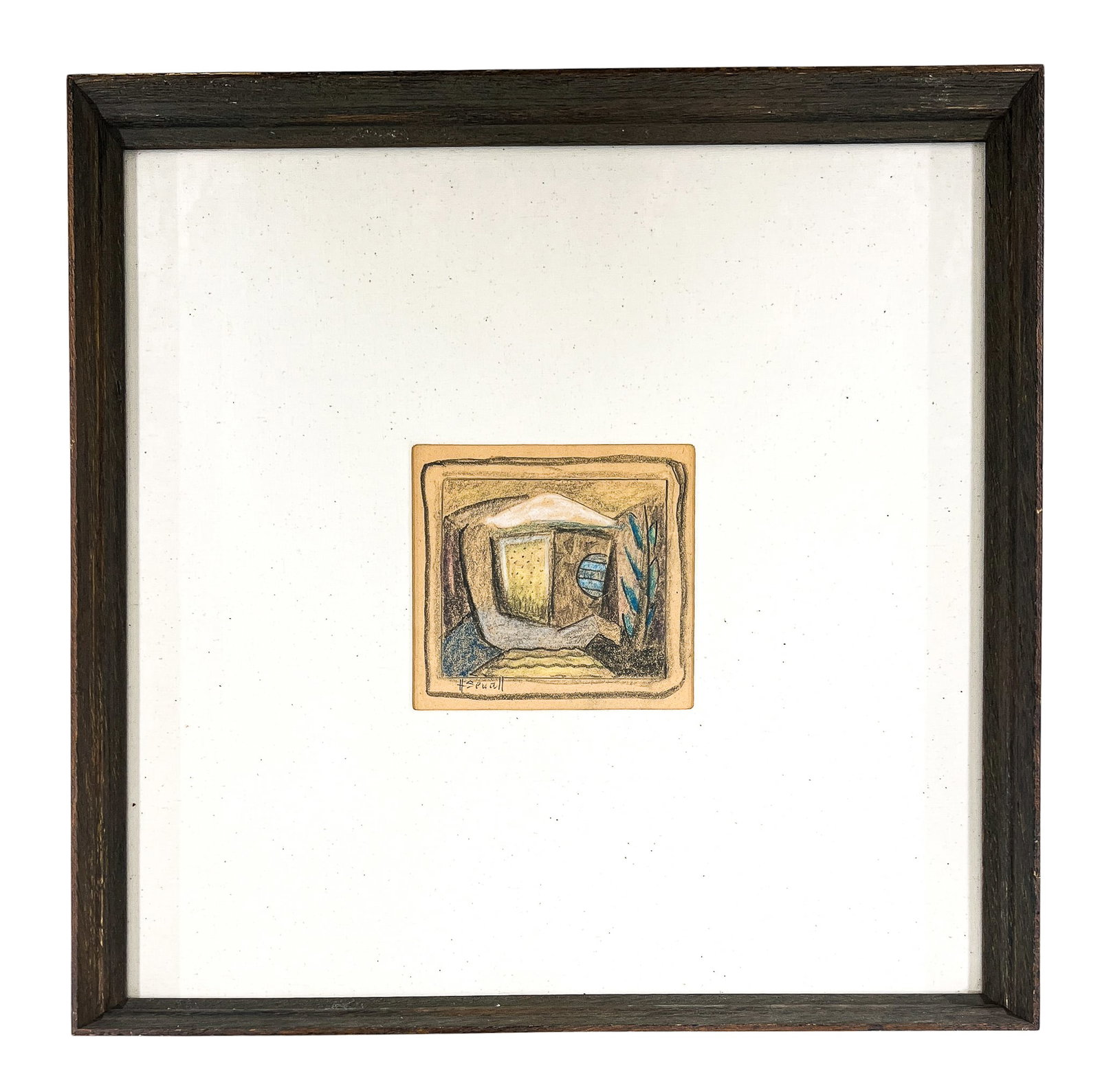 Howard Sewall "Surreal Mountain Landscape" Graphite & Oil Pastel on Paper - 2