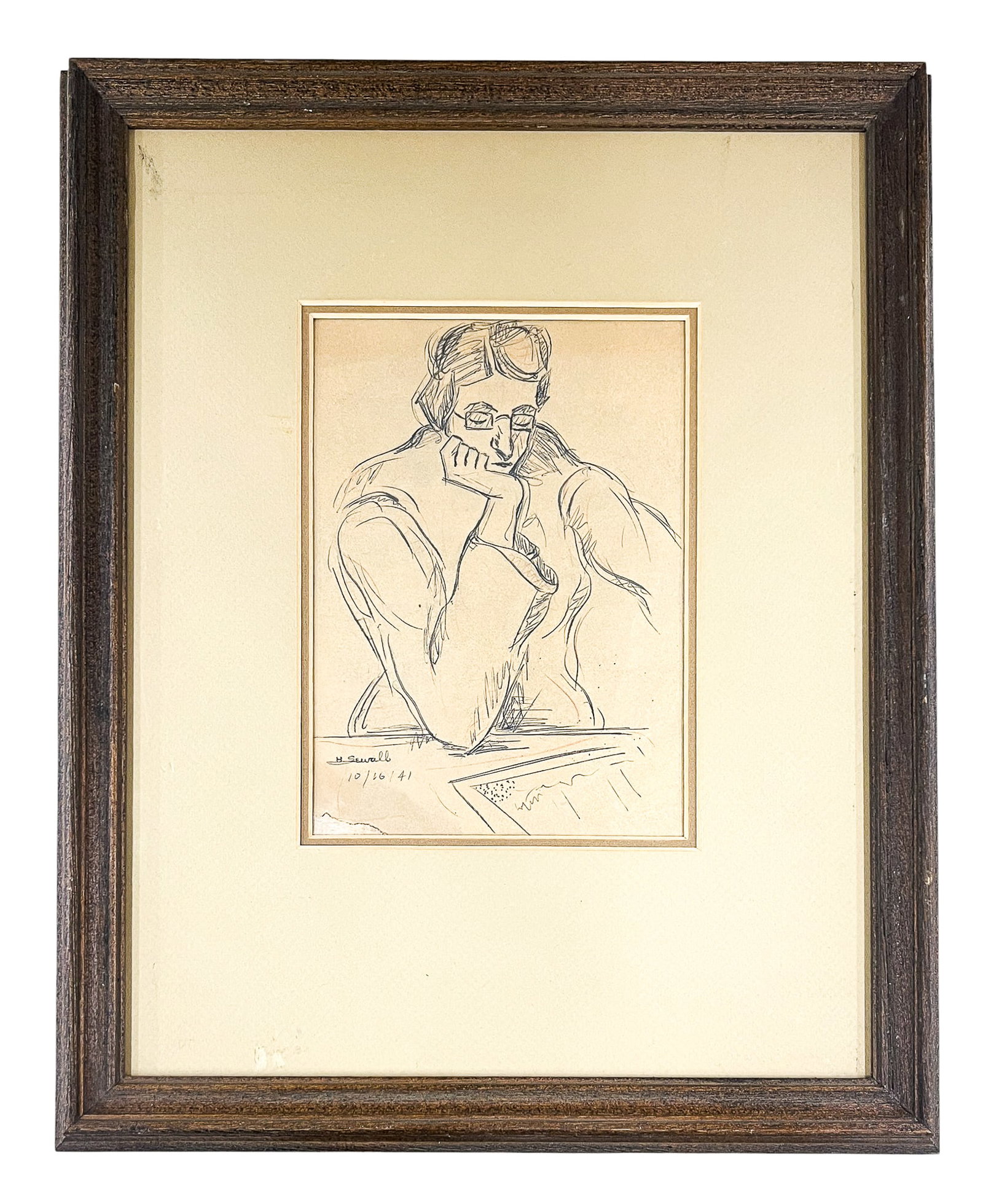 Howard Sewall "Focused" 1941 Graphite on Paper - 2