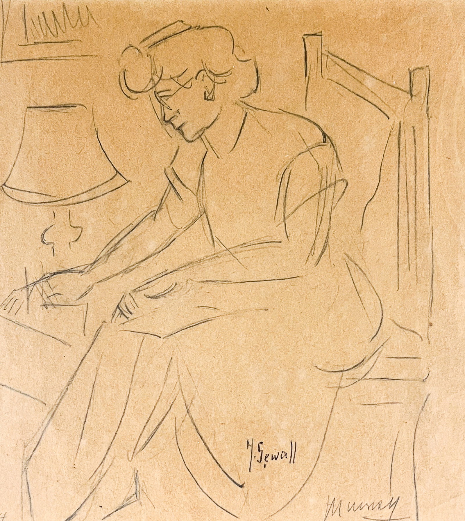Howard Sewall "Mummy" Graphite on Paper (1 of 2)