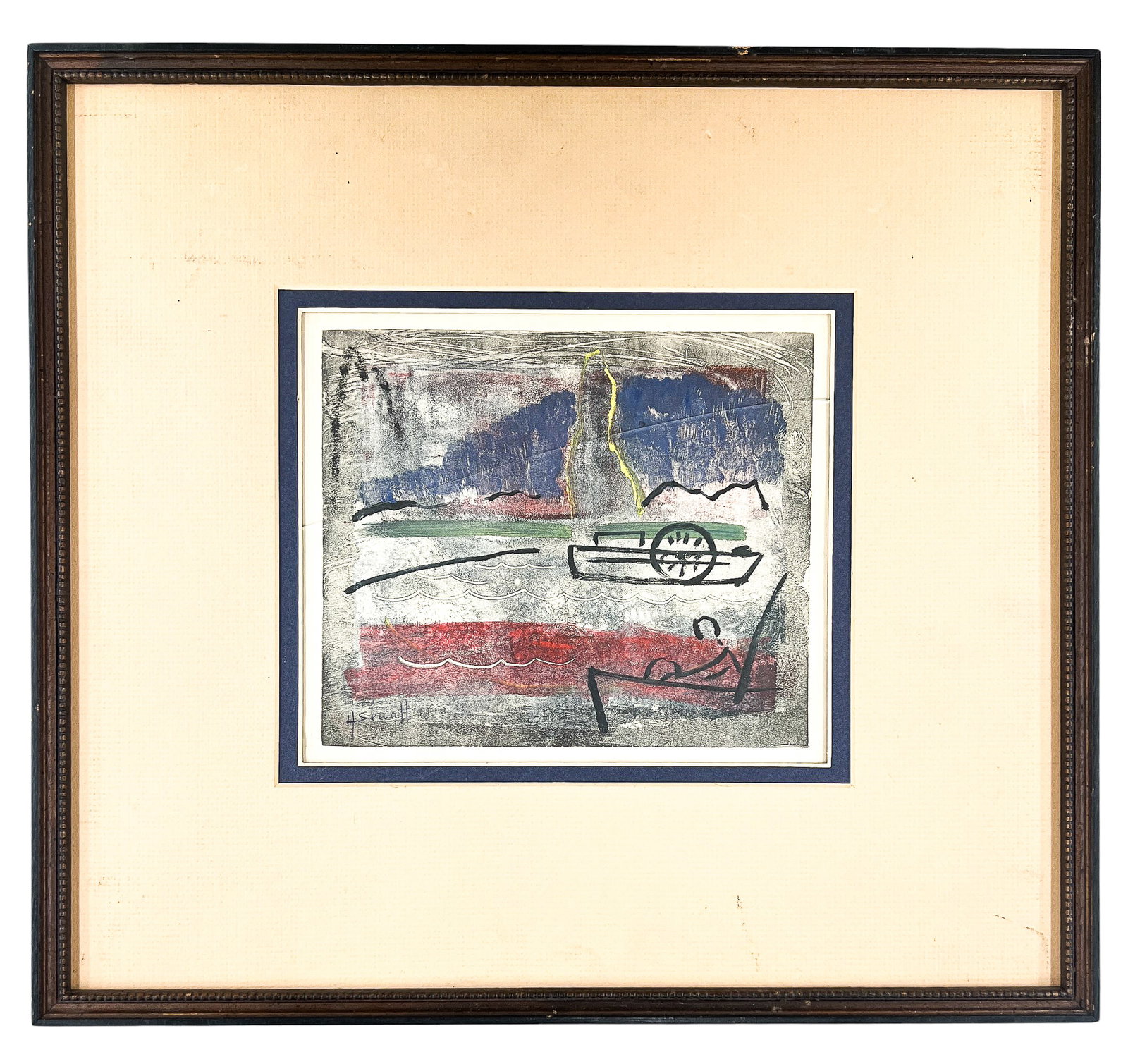 Howard Sewall "Paddle Boat" Monotype - 2