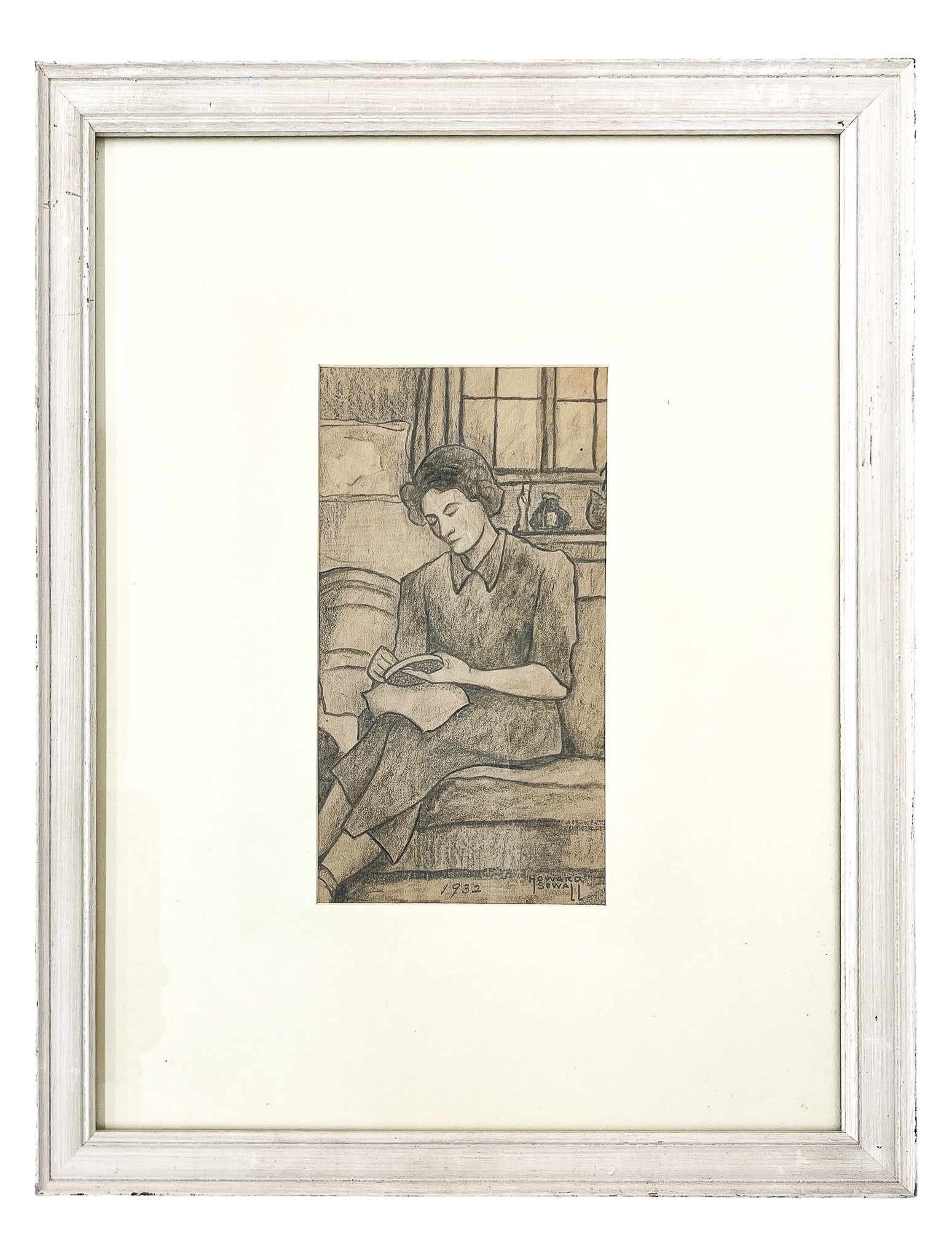 Howard Sewall "Woman Sewing" 1932 Graphite on Paper - 2