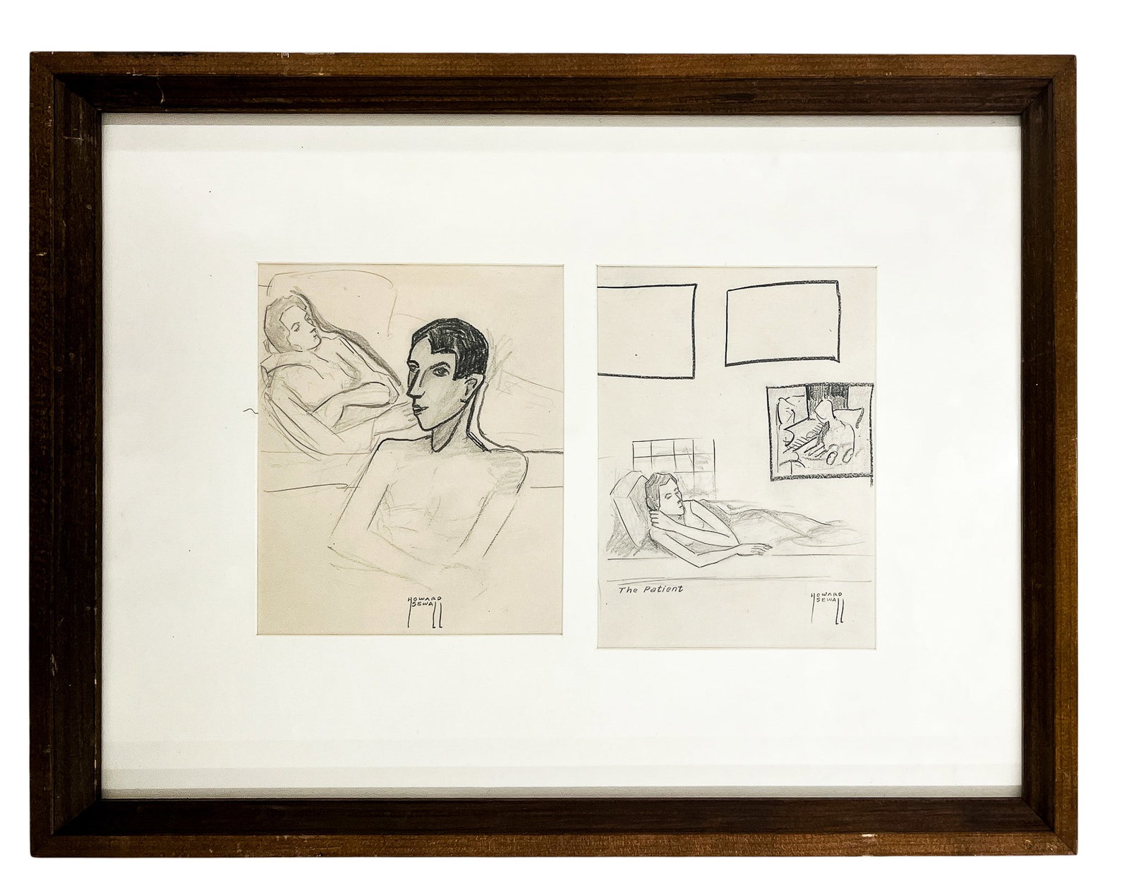 Howard Sewall "The Patient" Graphite on Paper Diptych (1 of 1)