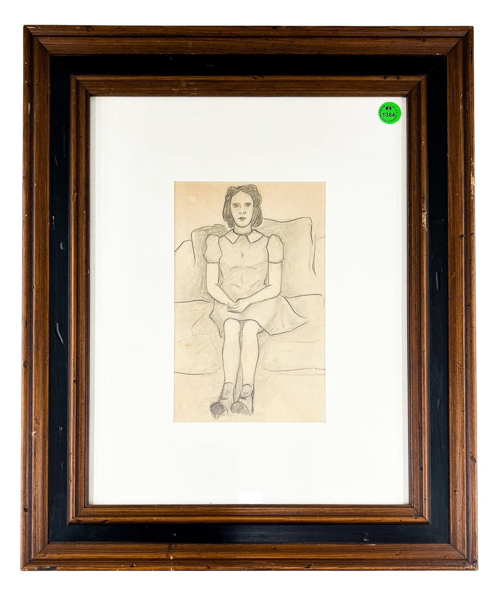 Howard Sewall "Woman on Sofa" Graphite on Paper - 2