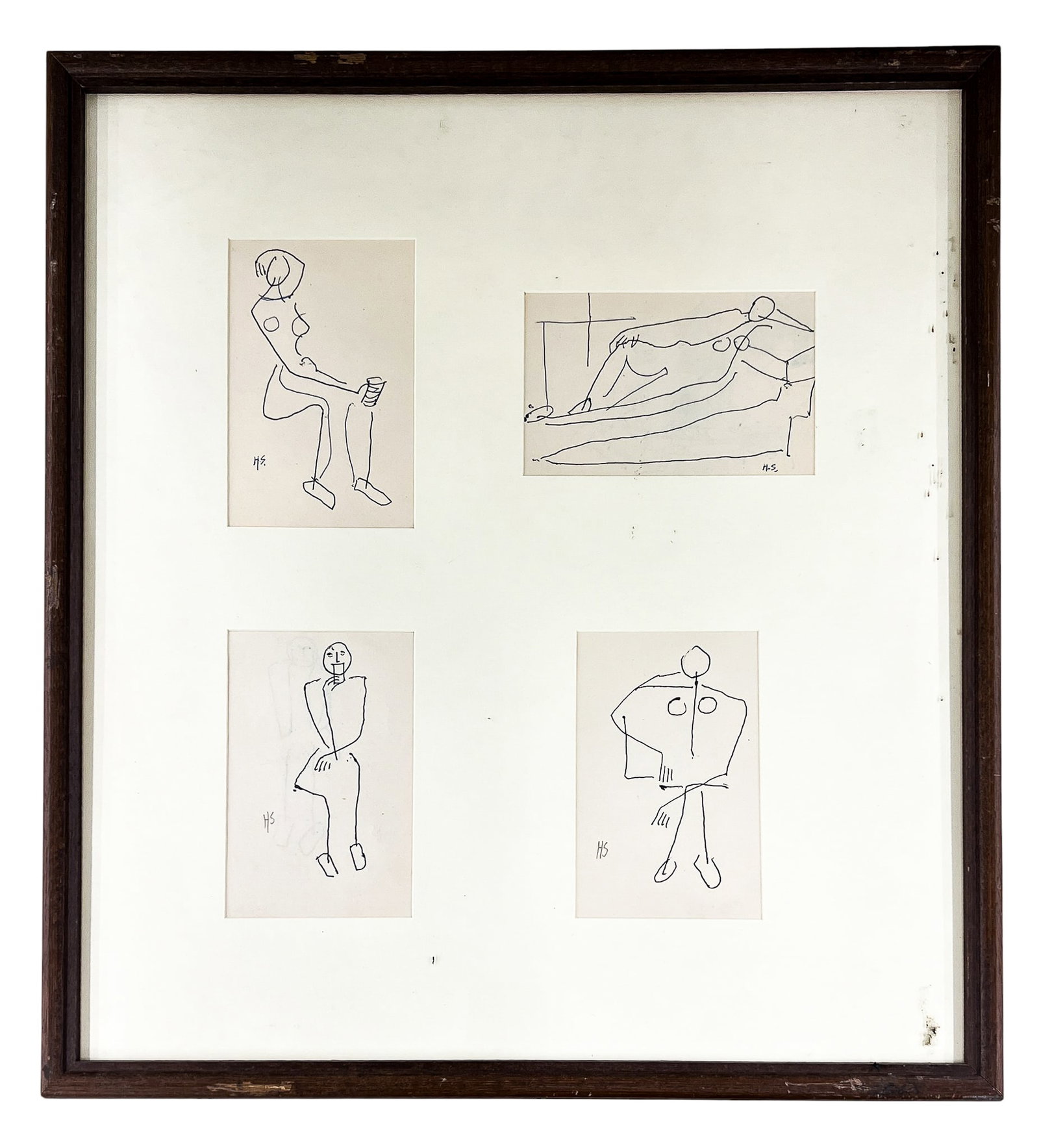 Howard Sewall "Figure Studies" Ink on Paper Quadriptych (1 of 1)