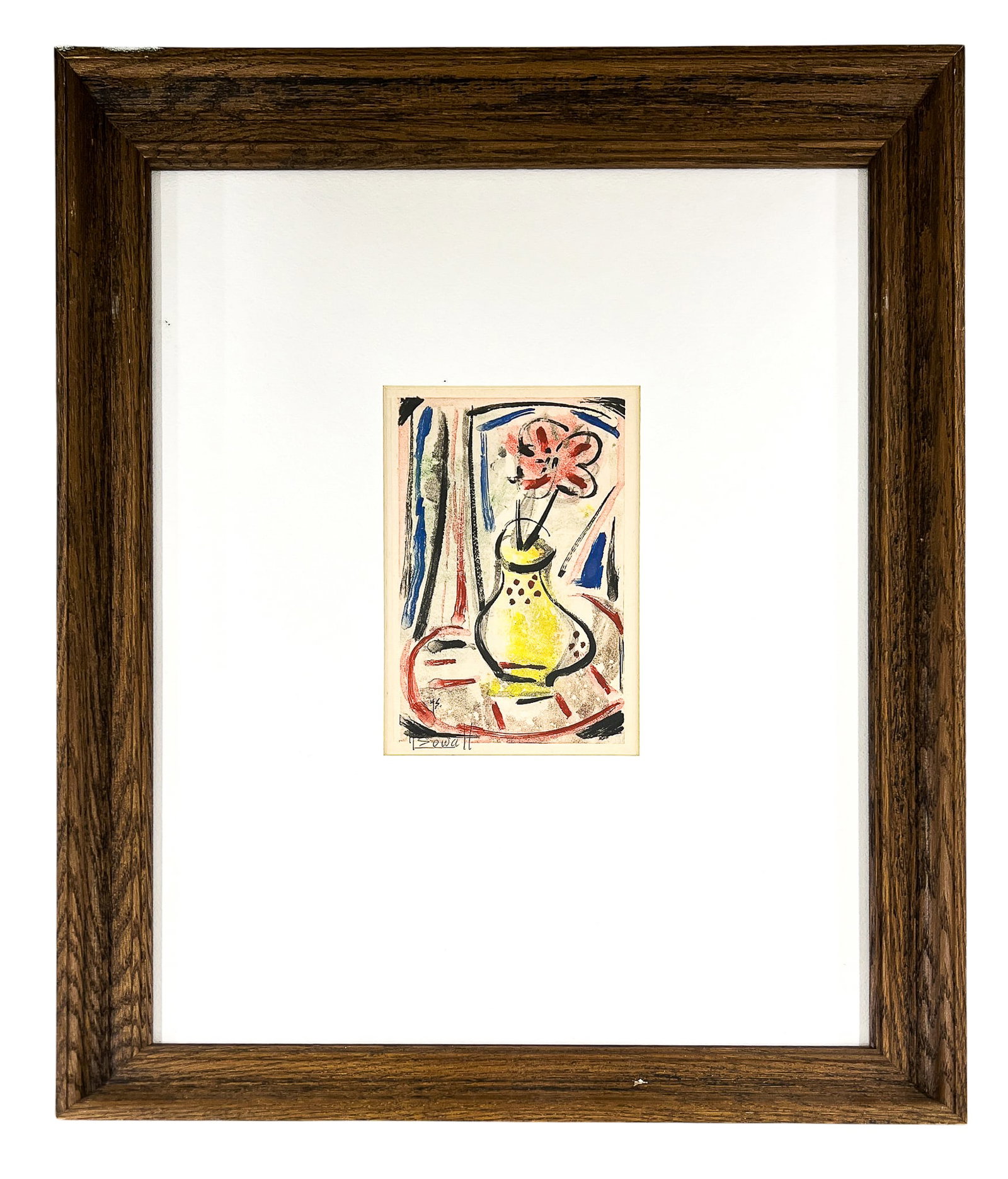 Howard Sewall "Vase with Flowers Still Life" Monotype - 2