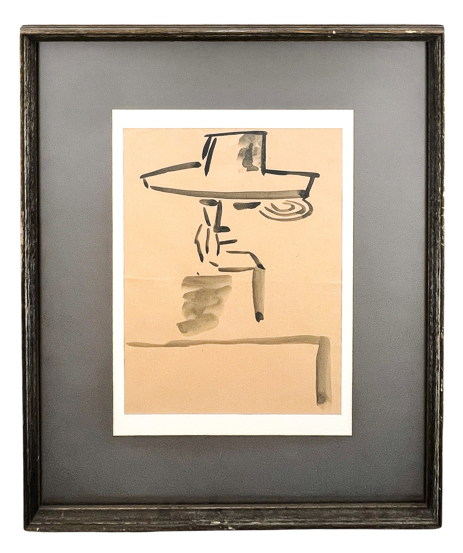 Howard Sewall "Man in Hat" Watercolor on Paper - 2