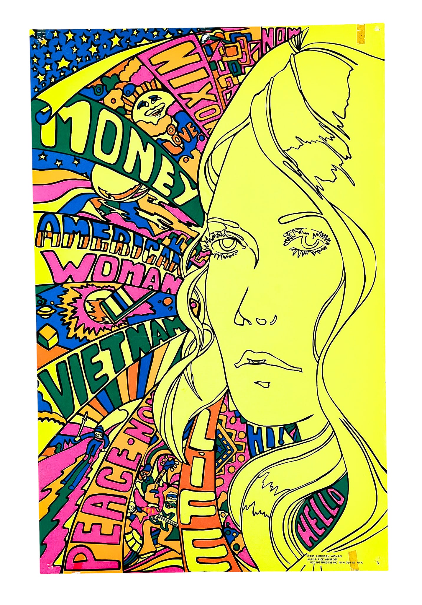 Rick Ambrose "American Woman" 1970 Lithograph - 2