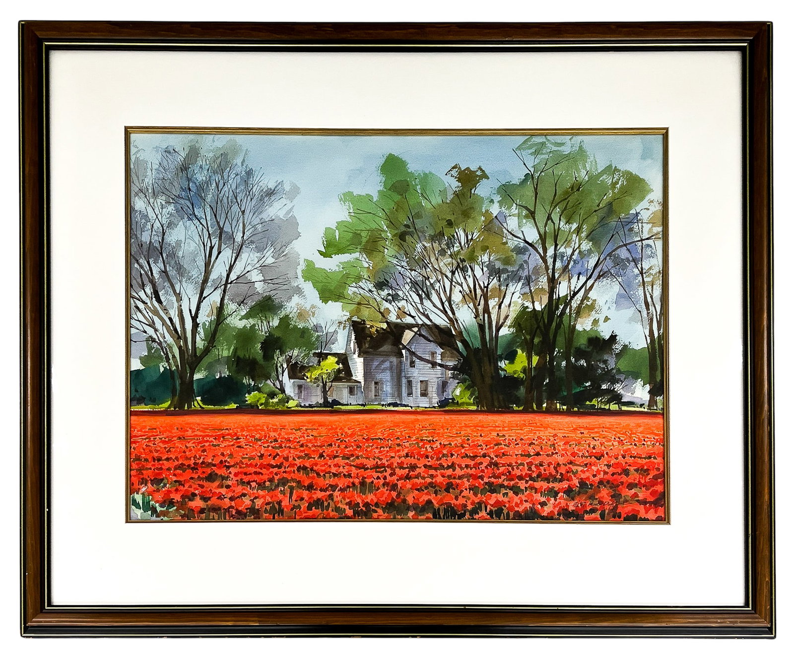 Ken Duffin "Red Field" 1987 Watercolor on Paper - 2