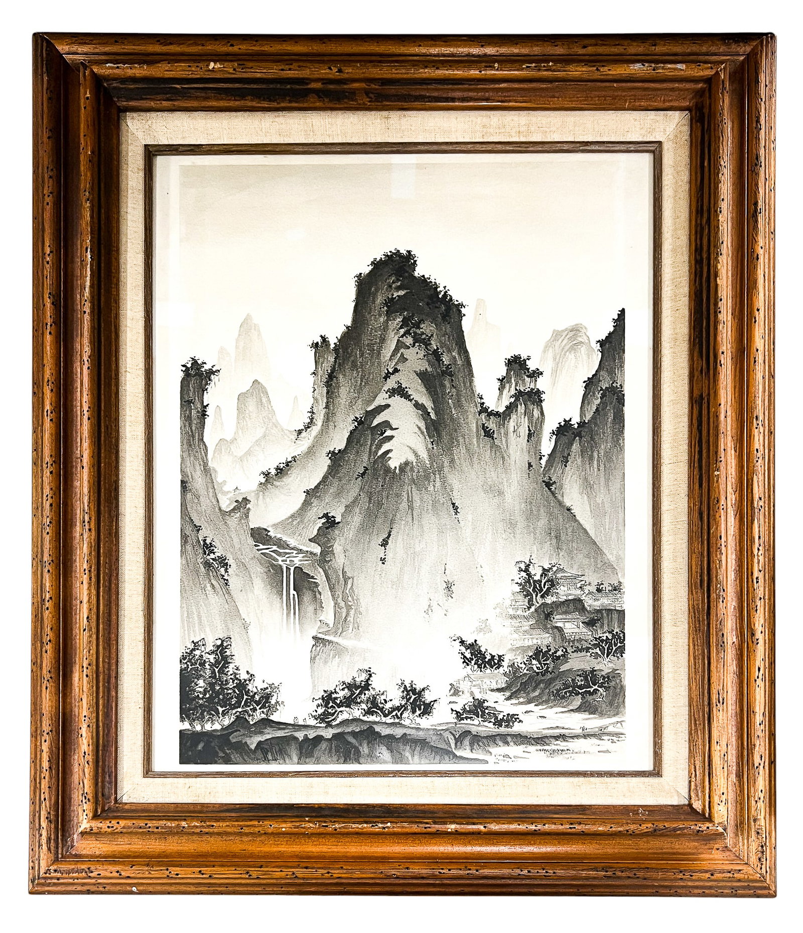Artist Unknown "Mountain Village Scene" Lithograph - 2