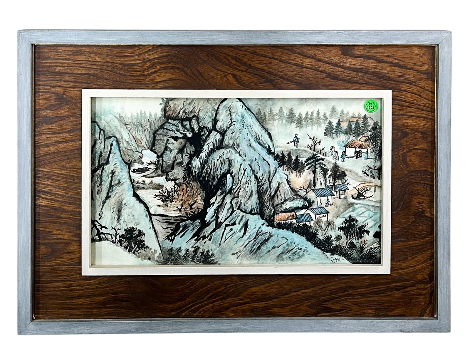 Artist Unknown "Blue Mountains" 1967 Ink & Watercolor on Paper - 2