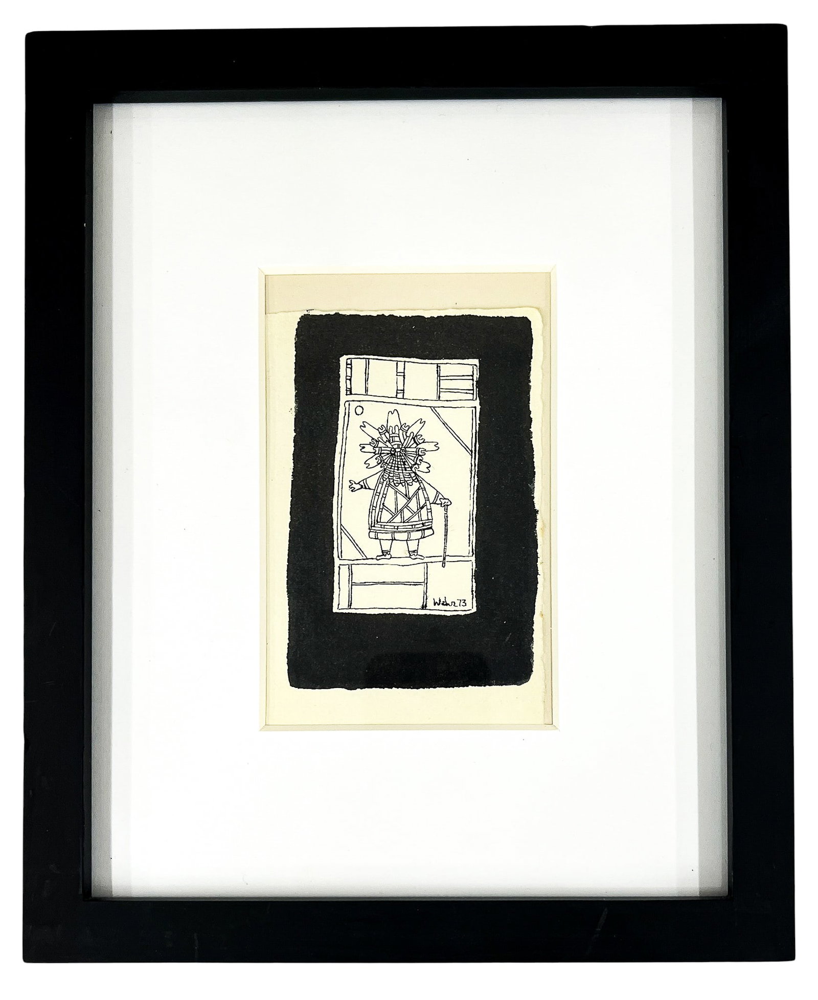 Wesley Wehr "Walking Stick" 1973 Ink on Paper - 2