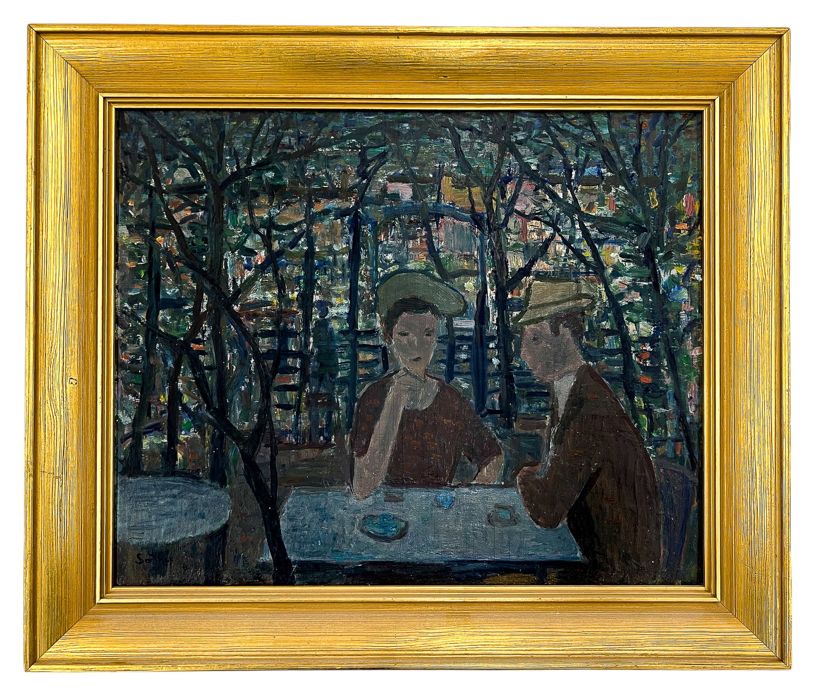 Torger Saether "Cafe" Oil on Board - 2