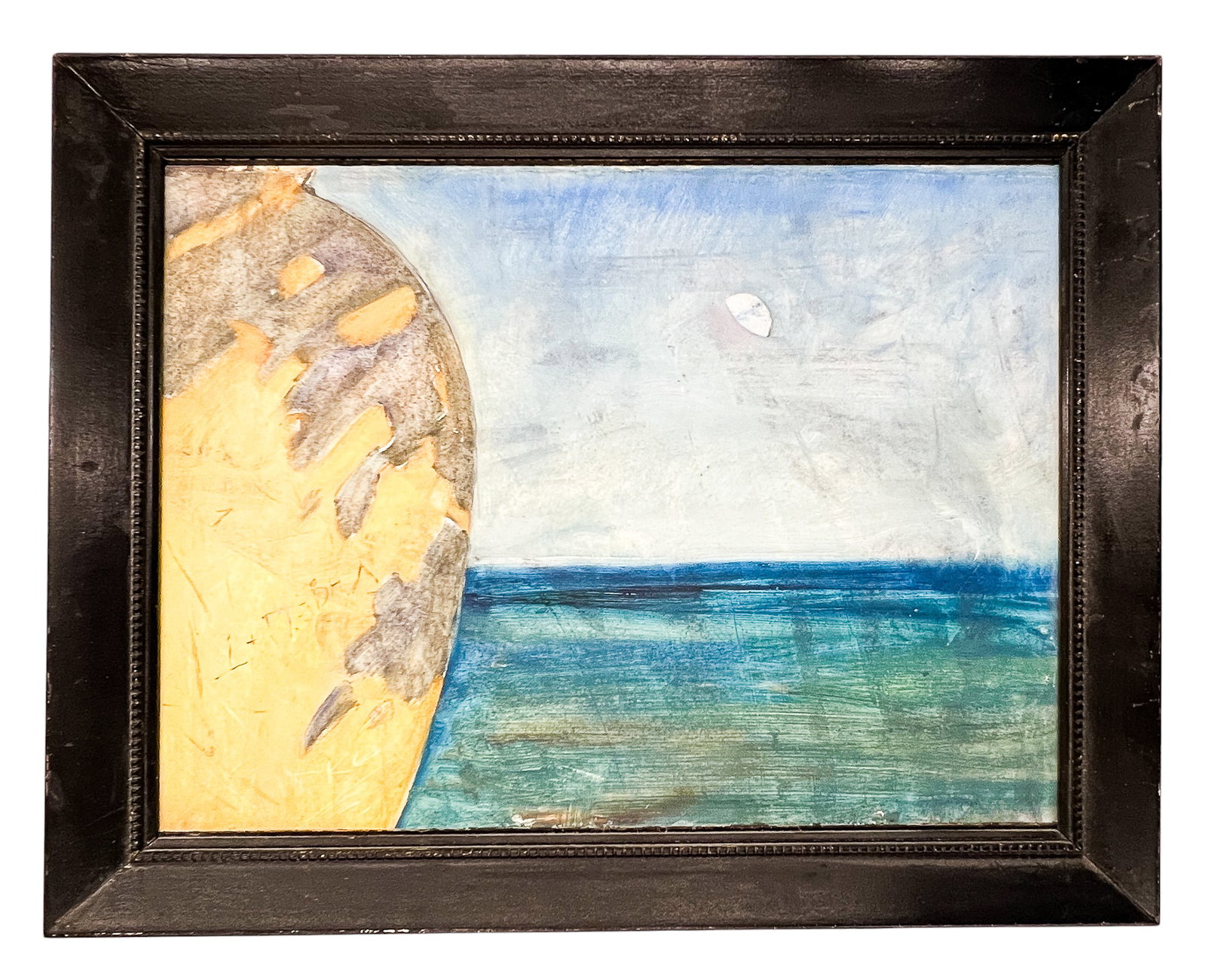 Artist Unknown "Seaside Cliff" Oil on Board - 2