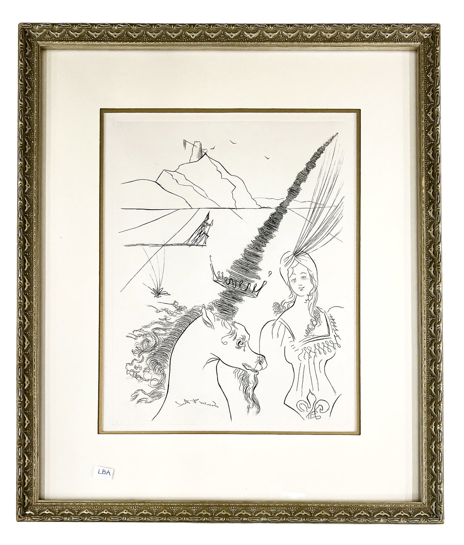 After Salvador Dali "The Lady and the Unicorn" Lithograph - 2