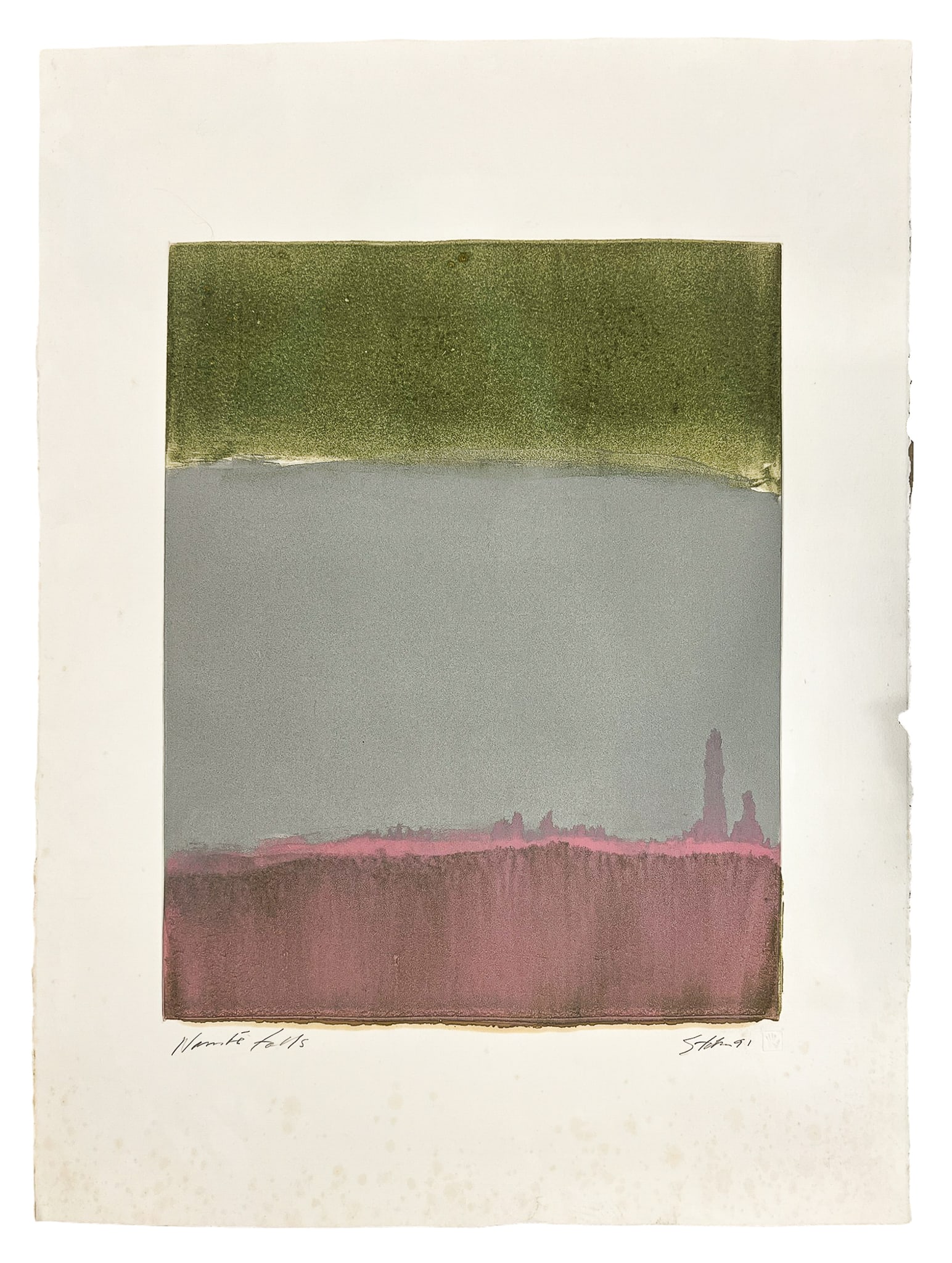 Attributed to Sarah Hinckley "Nambe Falls" 1991 Monotype - 2