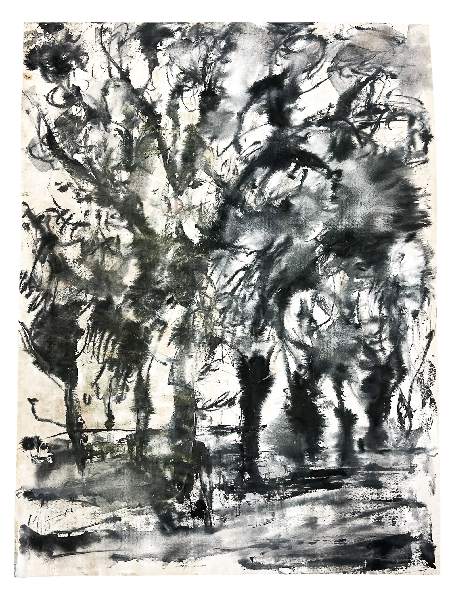 Windsor Utley "Black Trees" Acrylic on Paper - 2