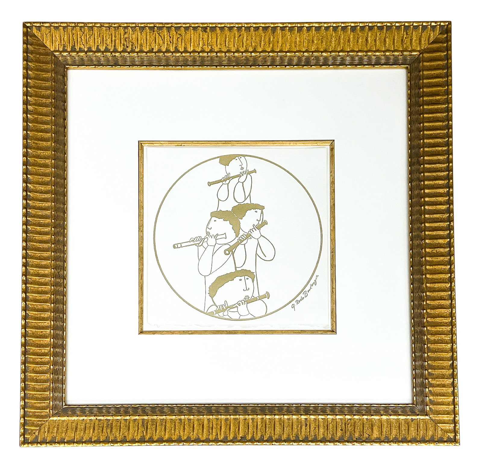 Craciela Rodo Boulange "Flautist" Embossed Lithograph - 2