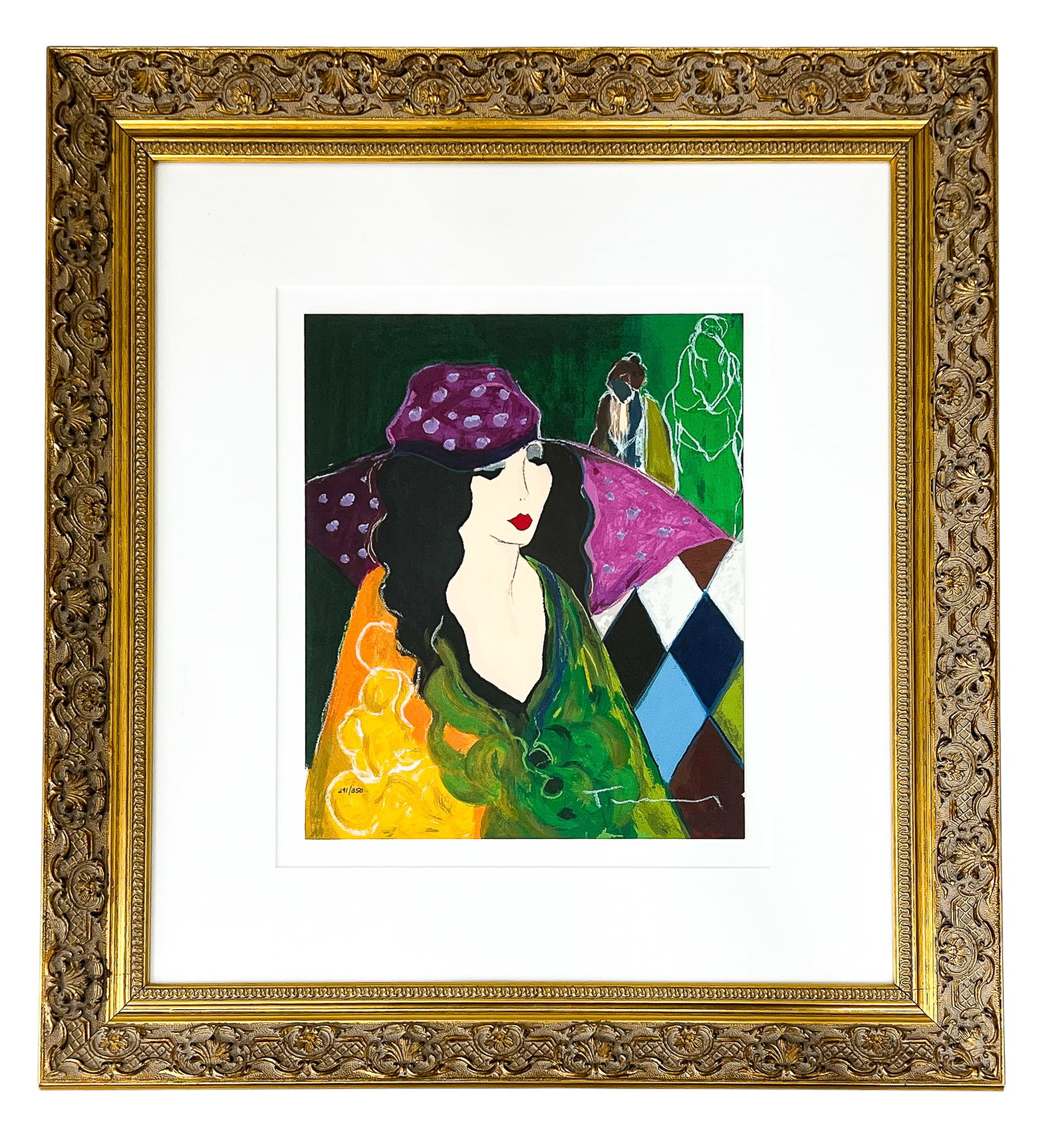 Itzchak Tarkay "Erika in a Hat" 1997 Serigraph - 2