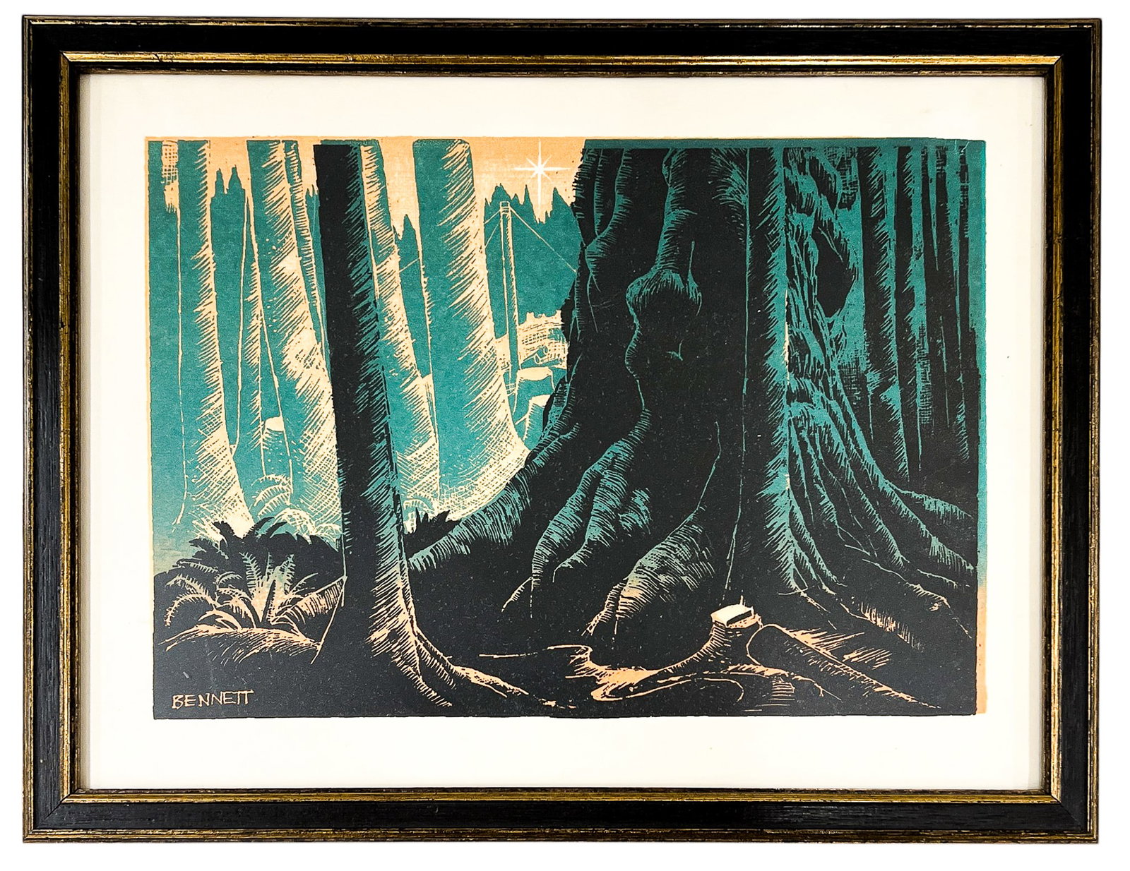 Elton Bennett "Star Through the Trunks" Serigraph - 2