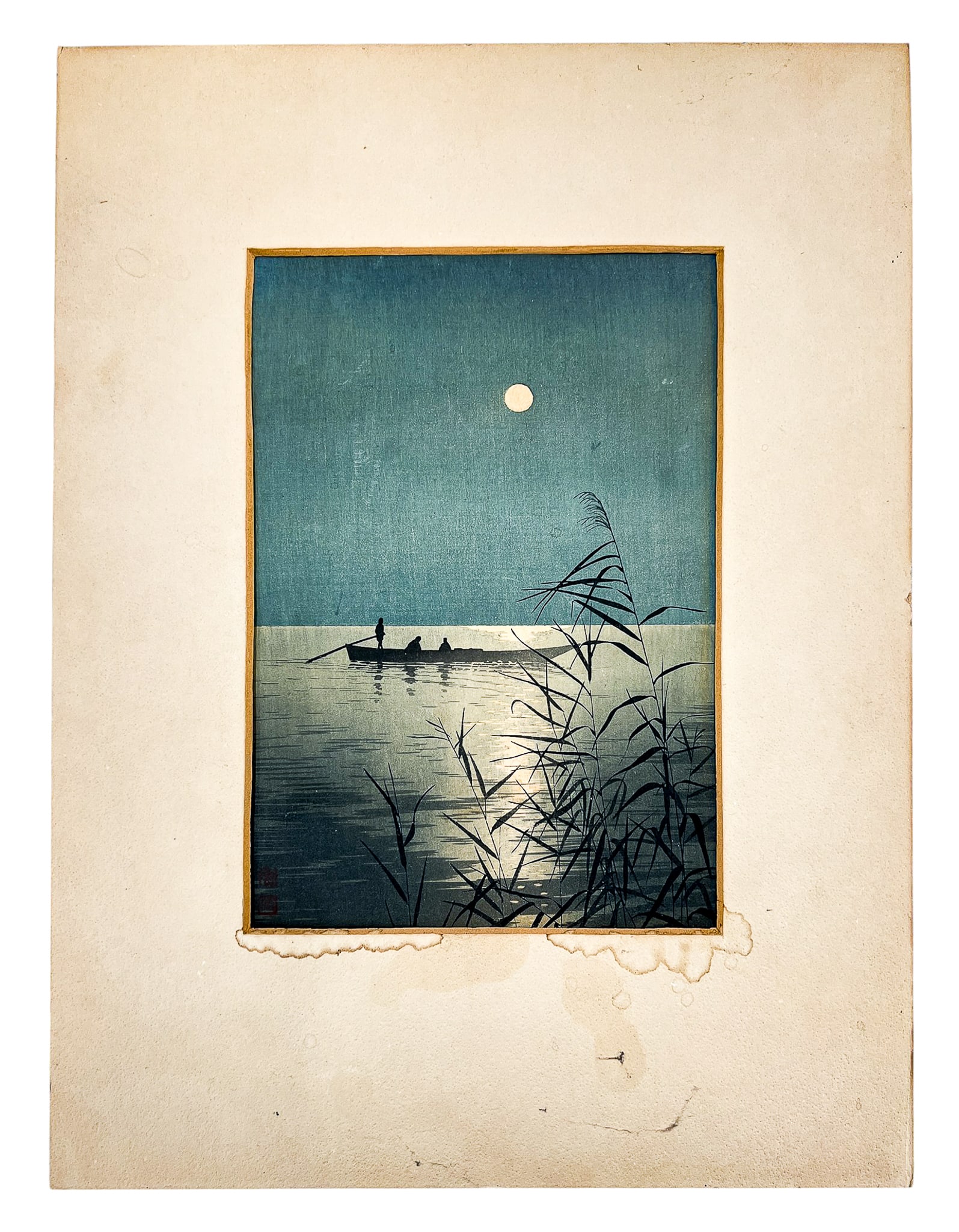 Koho Shoda "Moonlit Sea" Woodblock Print - 2