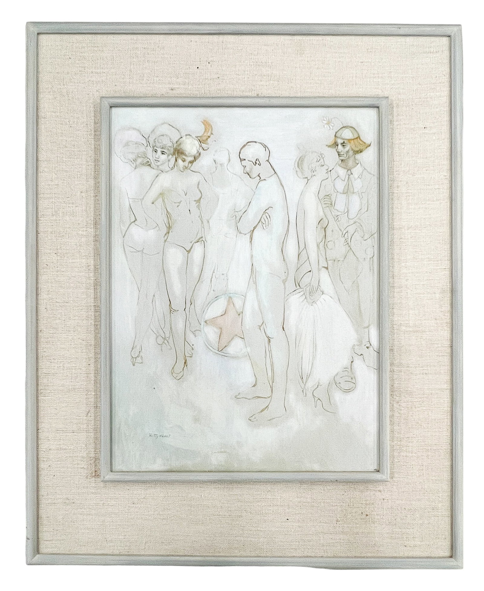 Betty Frost "Performers" Oil on Masonite - 2