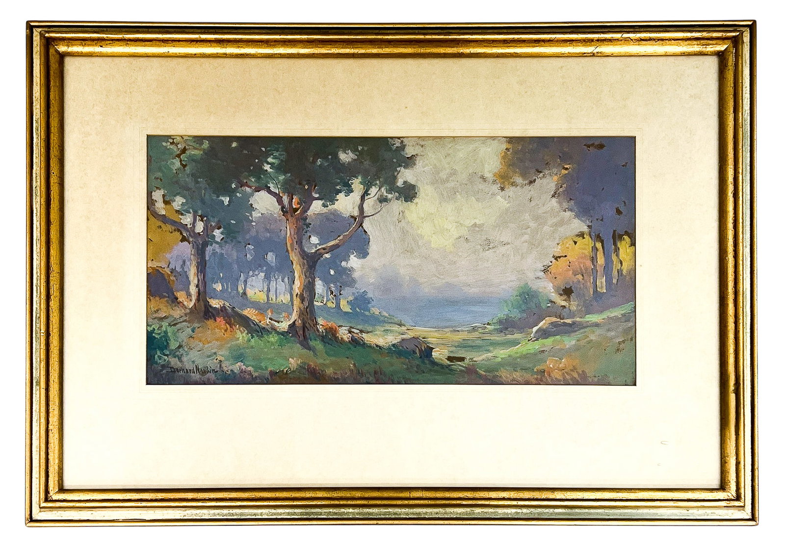 Bernard Naudin "Ethereal Landscape" Gouache on Paper - 2