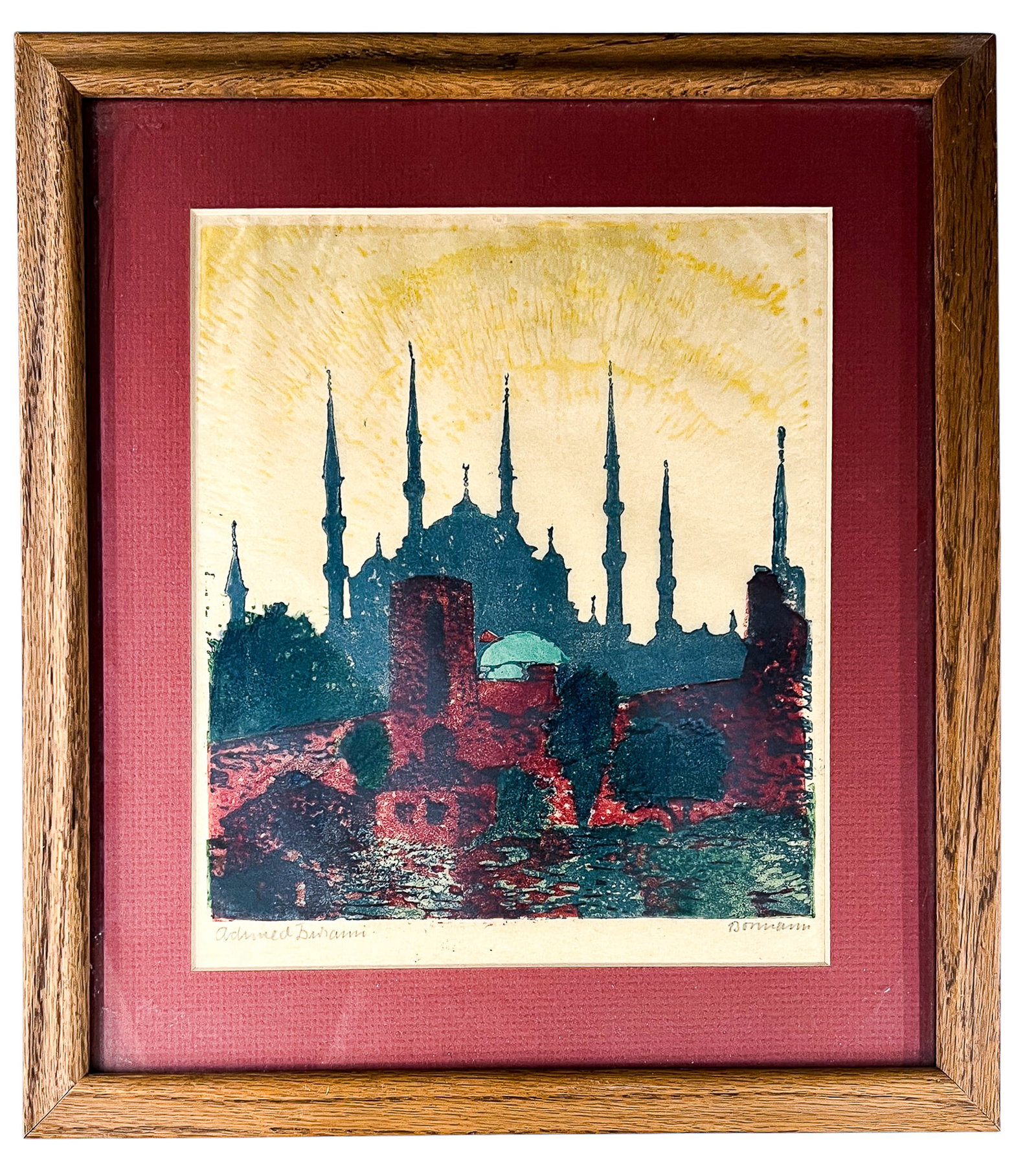 Emma Bormann "Ahmad Mosque" Woodcut on Paper - 2