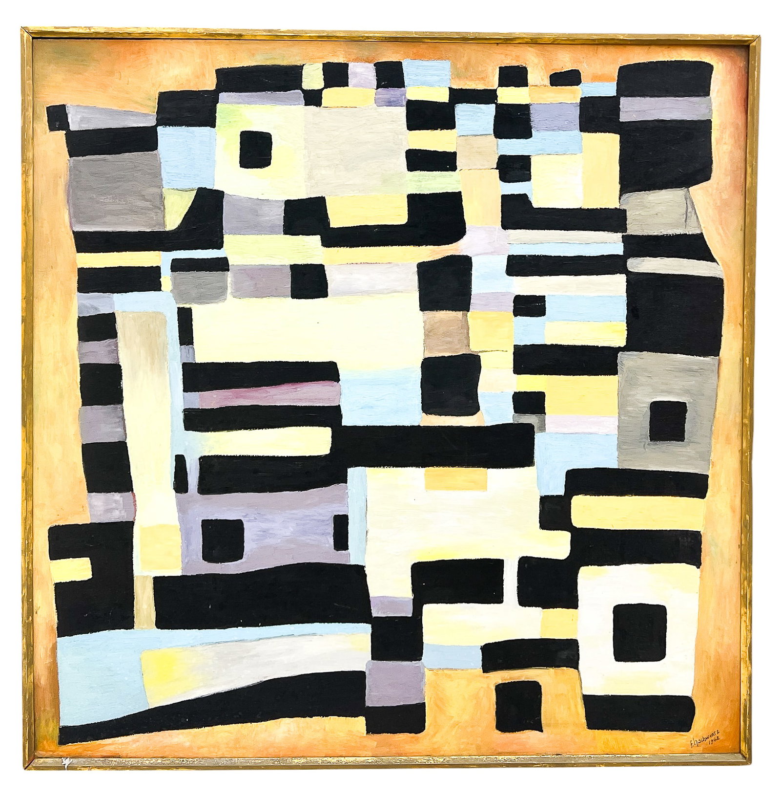 F.H. Schwartz "Blockade" 1962 Acrylic on Masonite - 2