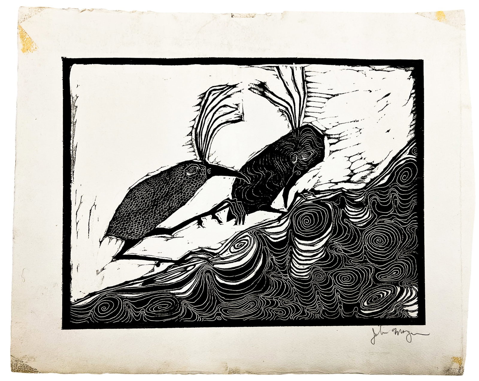 John Morgan "Two Birds" Etching - 2