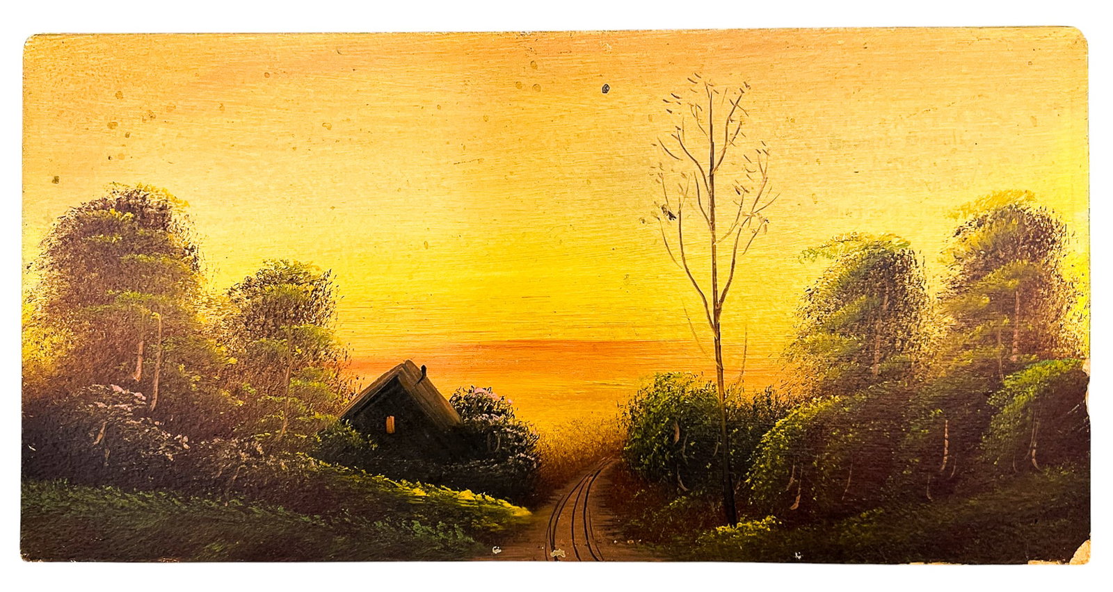 Howard Sewall "Sunset Landscape" Early Oil on Board - 2