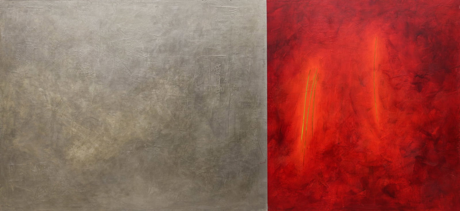 Tracy MacEwan "Tarnished Endeavor No.3" 2000 Acrylic on Panel: Tracy MacEwan (20/21st Cent. Oregon) "Tarnished Endeavor No.3" 2000 Acrylic on Panel 28"x60" Image. Signed and titled on verso with Freed Gallery, Lincoln City label on verso. Excellent condition.