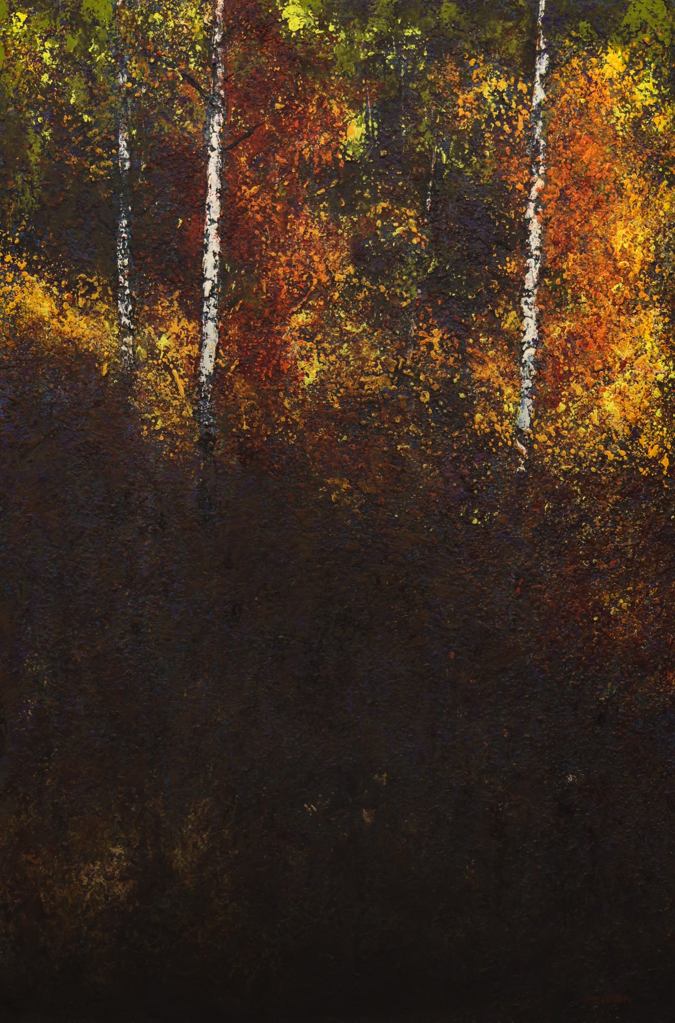 Melinda Fellini "October" 1995 Oil on Masonite (1 of 2)