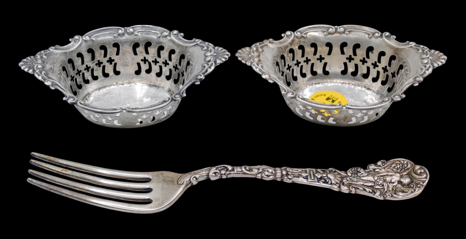 3pc American Sterling Fork and Nut Dishes (1 of 7)