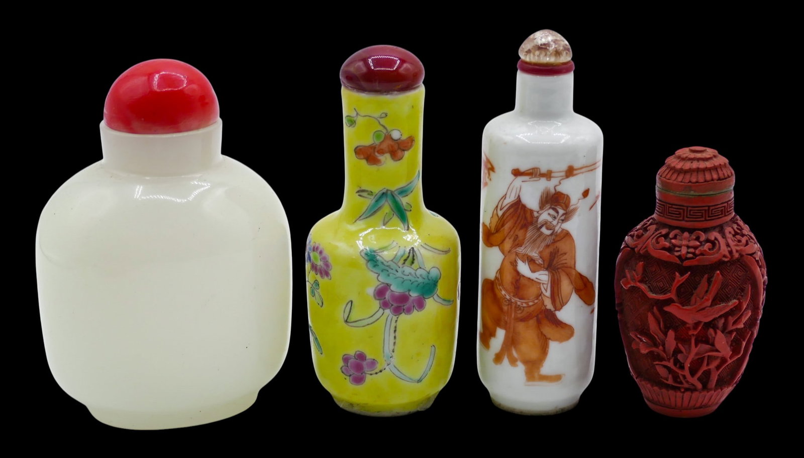 4pc Old Chinese Assorted Snuff Bottles (1 of 4)