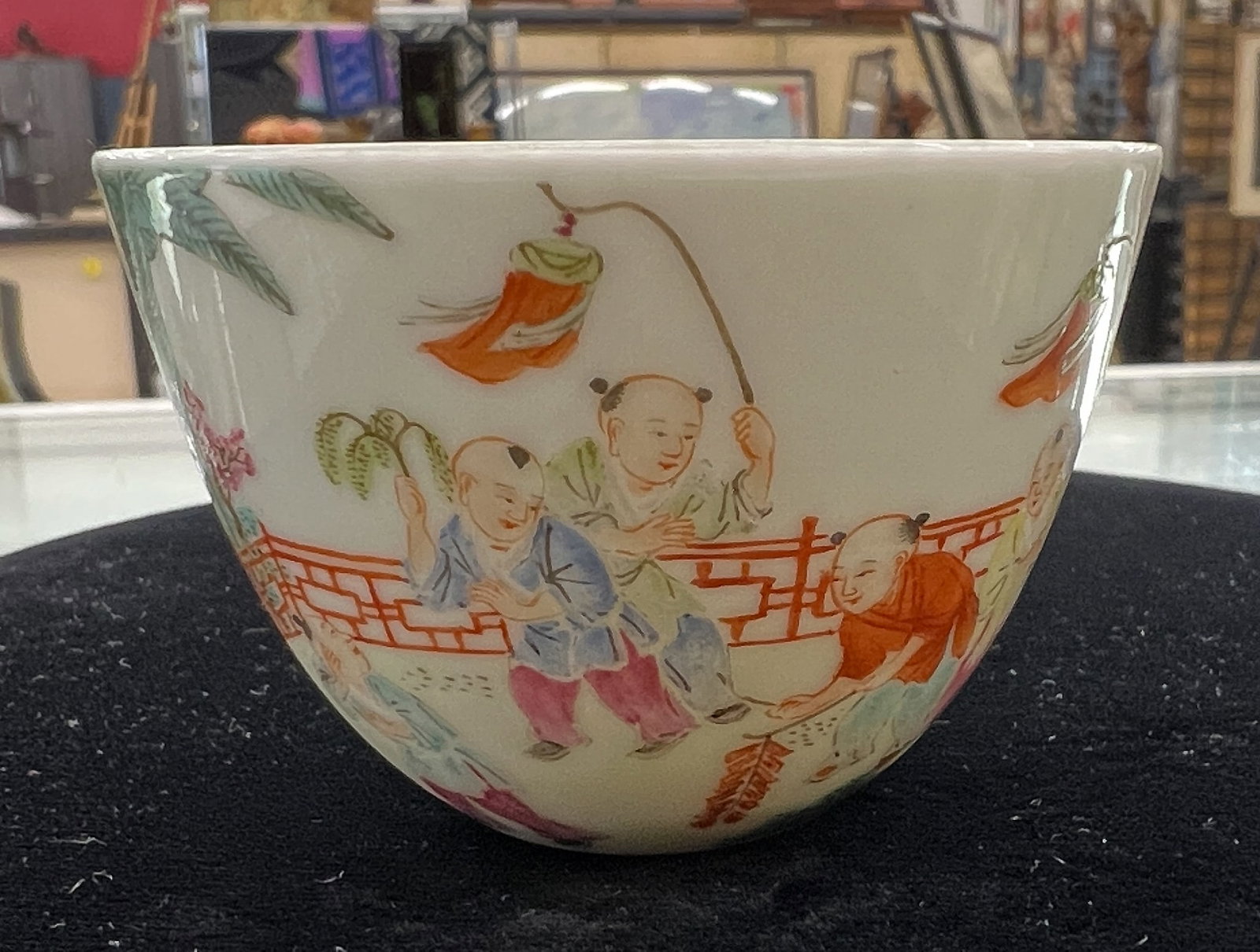 Fine Chinese Porcelain Children Wine Cup - 6