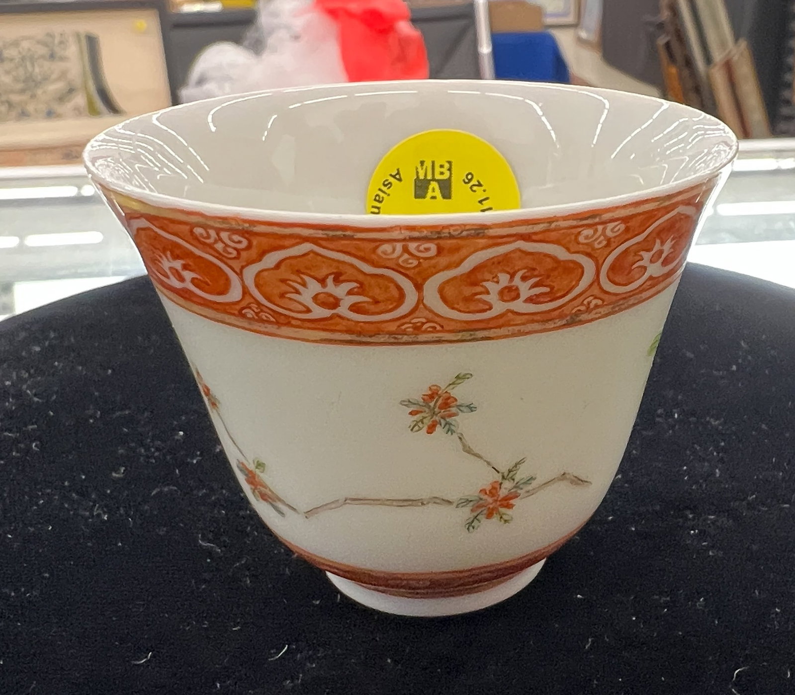 Fine Chinese Porcelain Red Decorated Wine Cup - 6