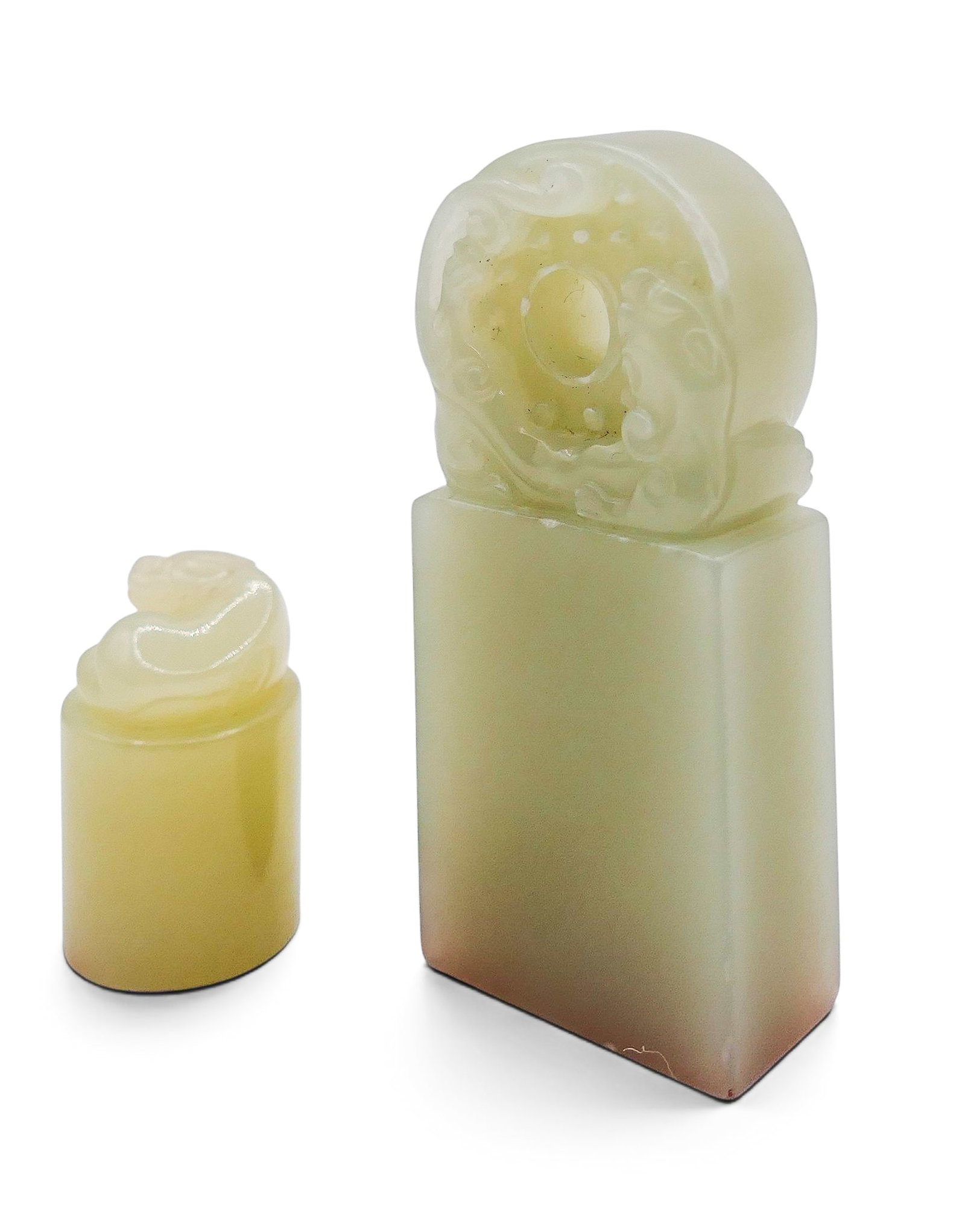 2pc Old Chinese Jade Seals - 2