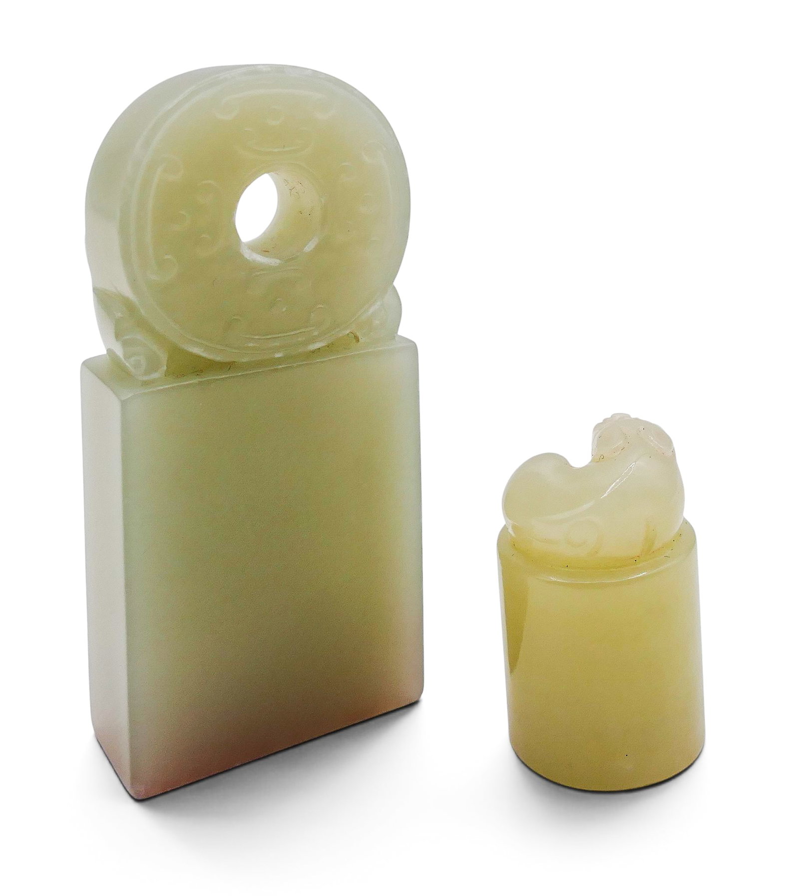 2pc Old Chinese Jade Seals - 4