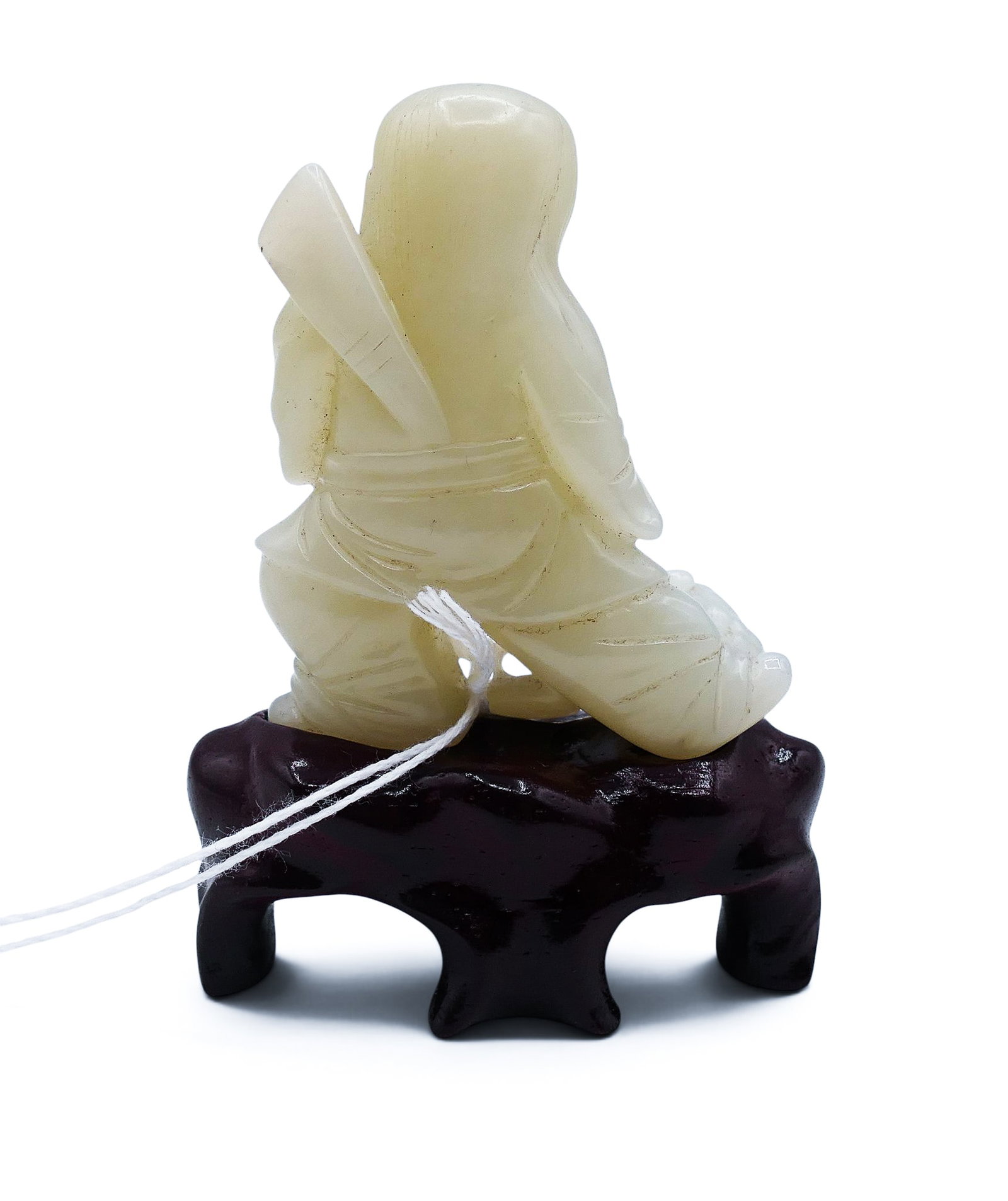 Old Chinese Jade Boy with Frog Carving on Stand - 3