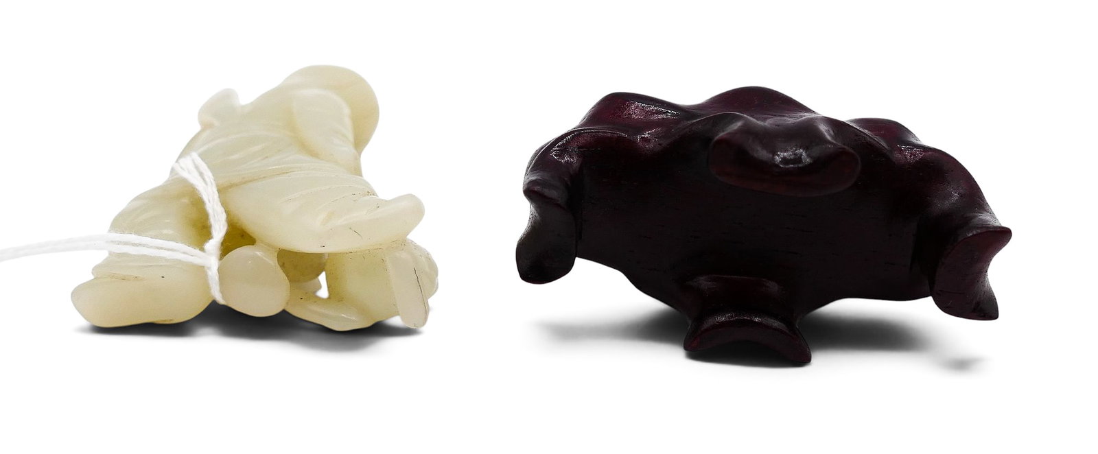 Old Chinese Jade Boy with Frog Carving on Stand - 4