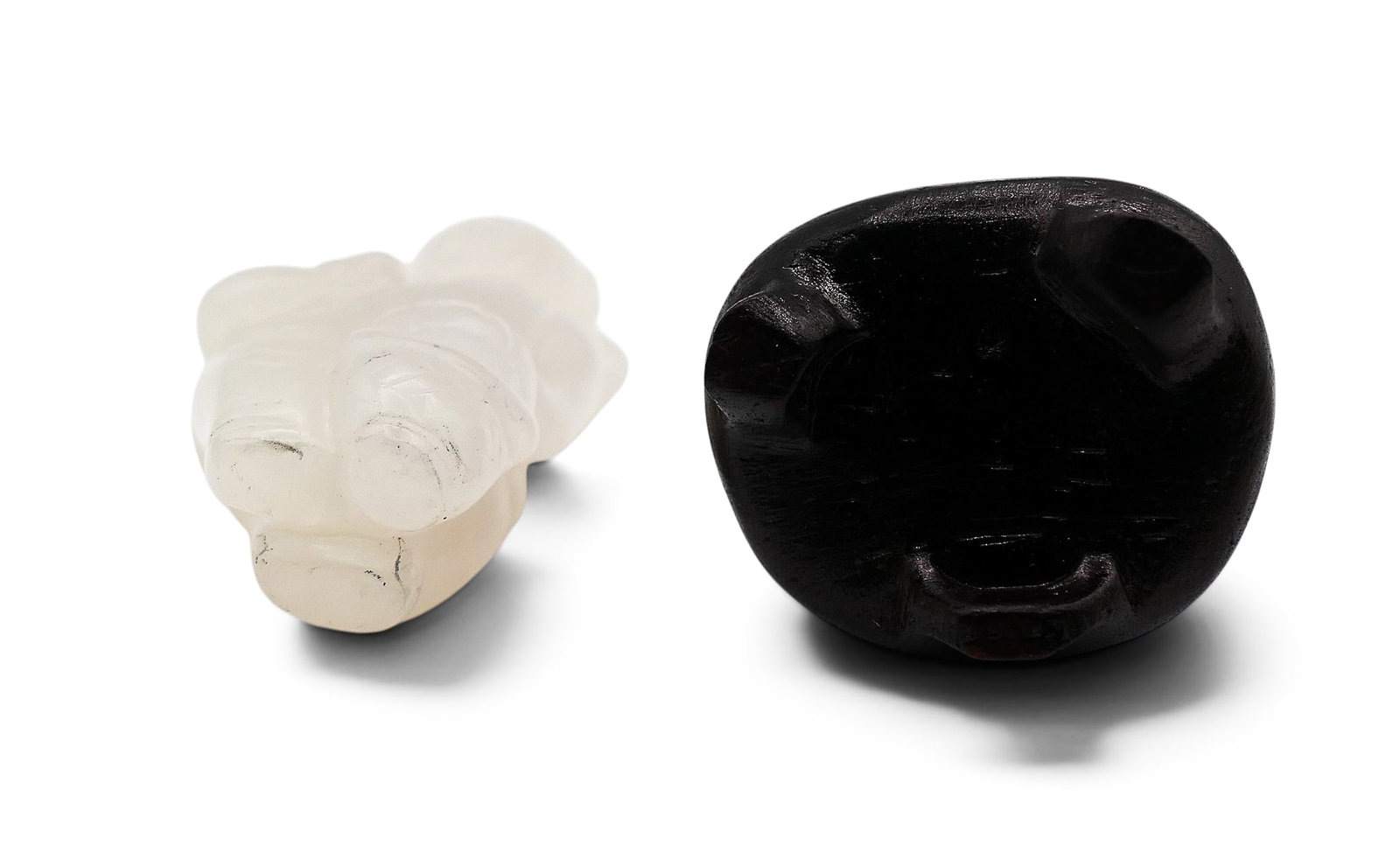 Old Chinese White Jade Small Boy on Stand - 5